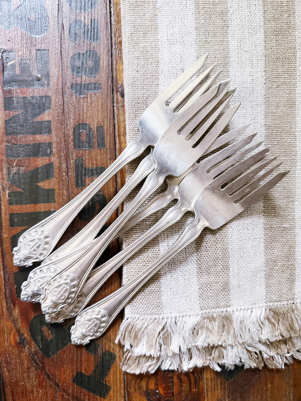 Set of 6 Silver Plated Salad Forks from The Plaza Hotel NYC