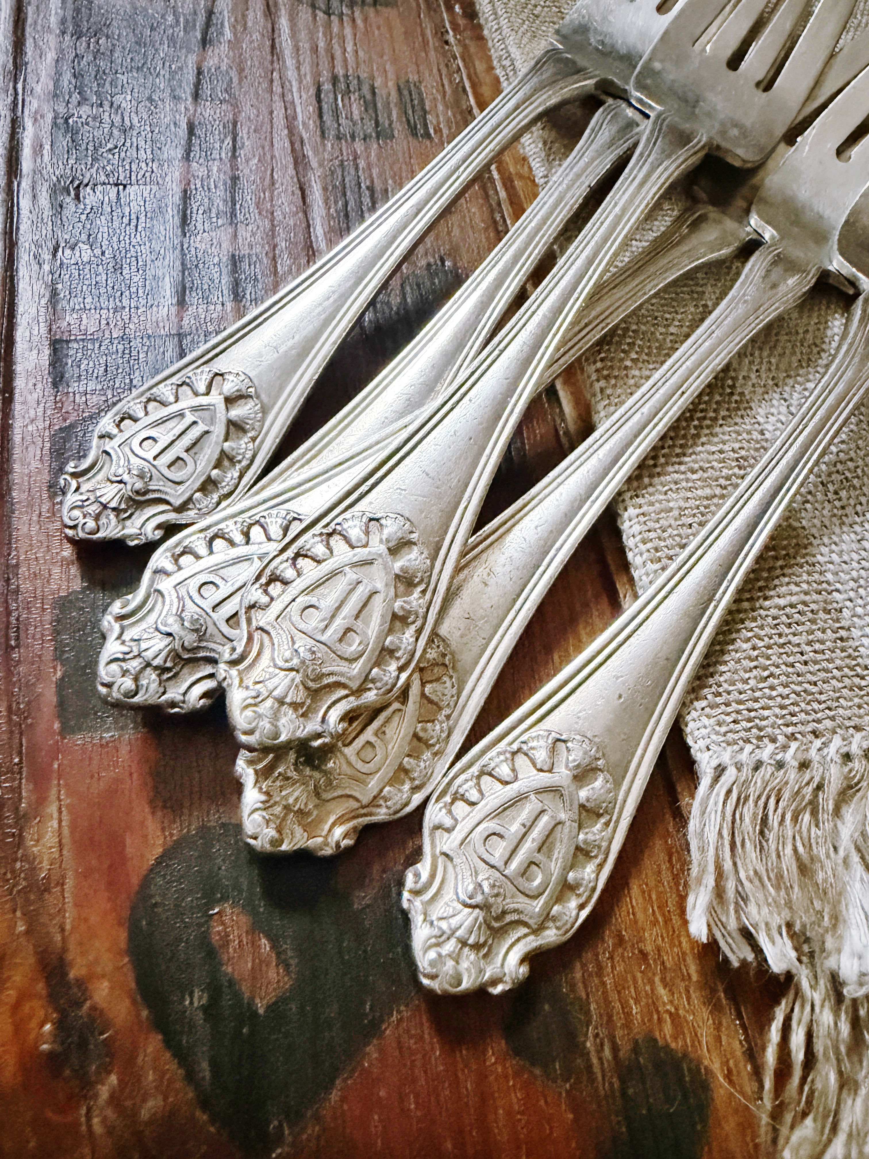 Set of 6 Silver Plated Salad Forks from The Plaza Hotel NYC