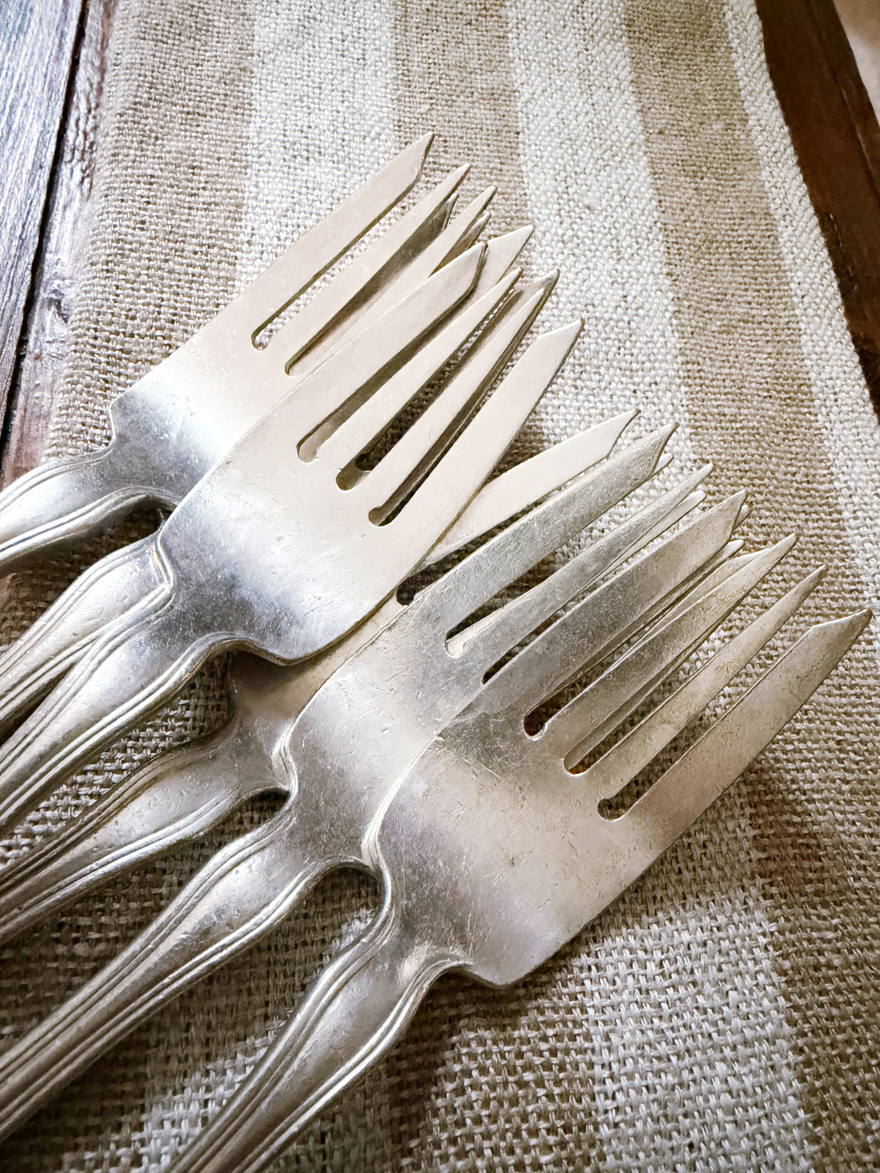 Set of 6 Silver Plated Salad Forks from The Plaza Hotel NYC