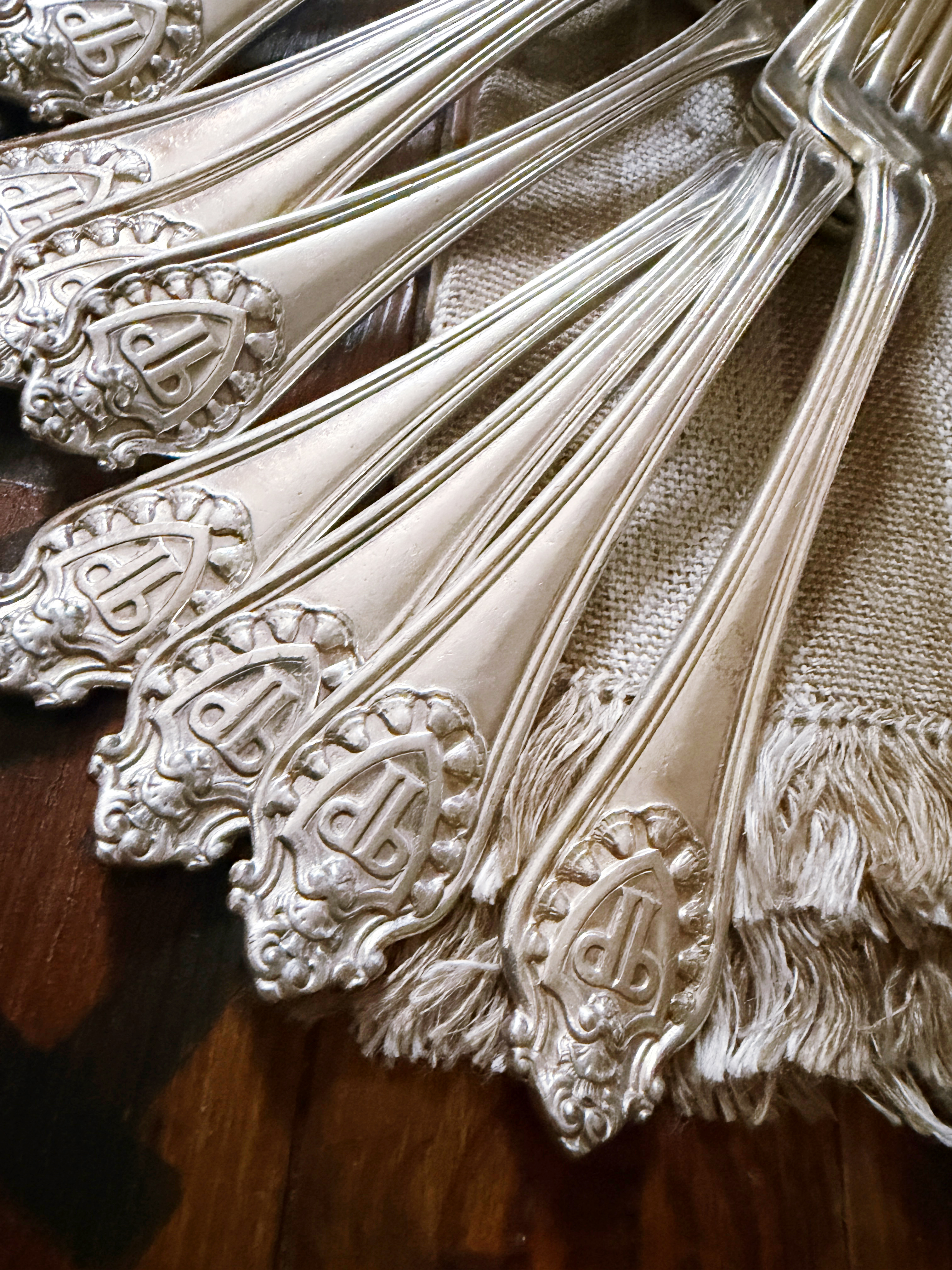 Set of 10 Silver Plated Dinner Forks from The Plaza Hotel NYC