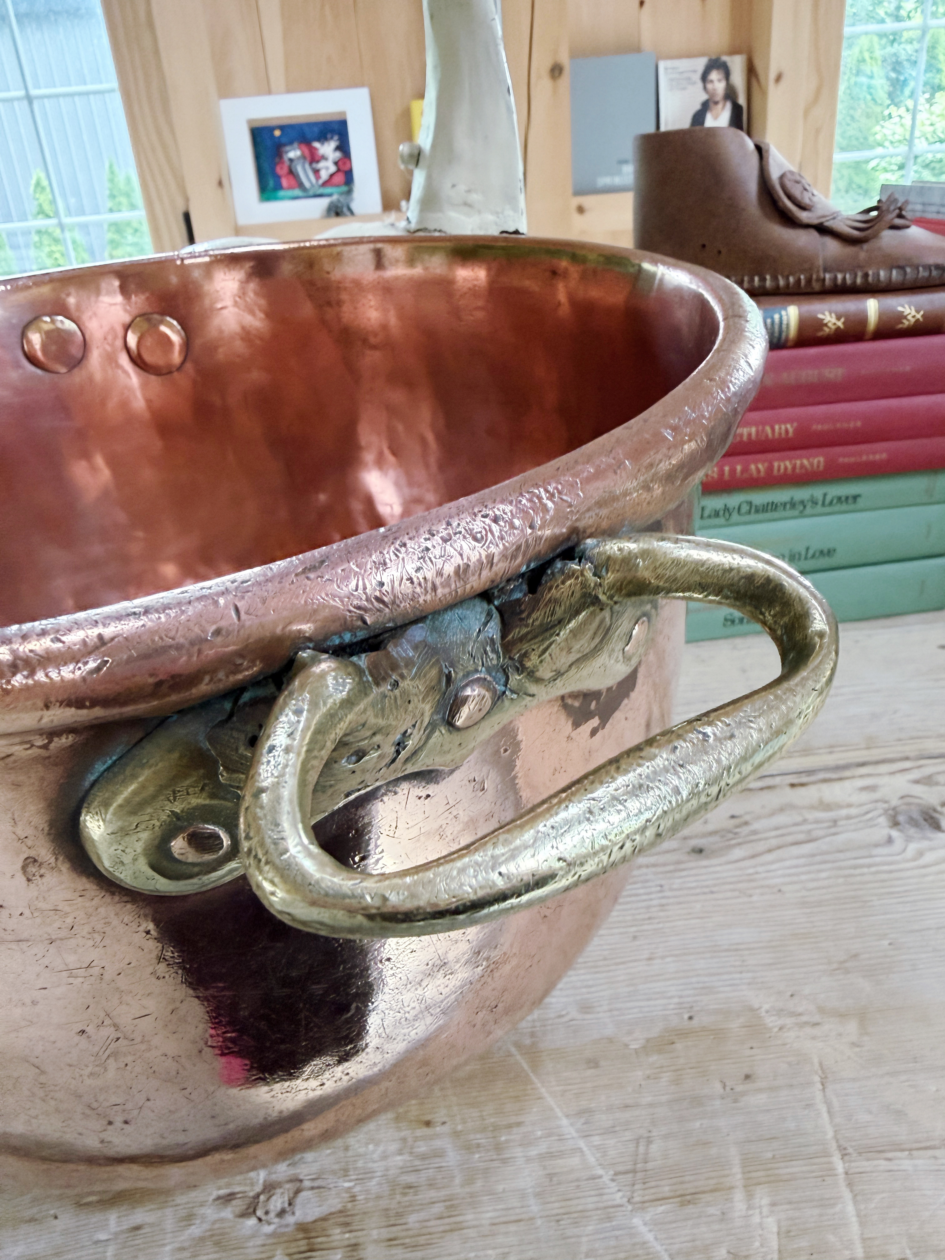 Antique French Copper Patisserie Bowl from Hotel Metropole Monte-Carlo