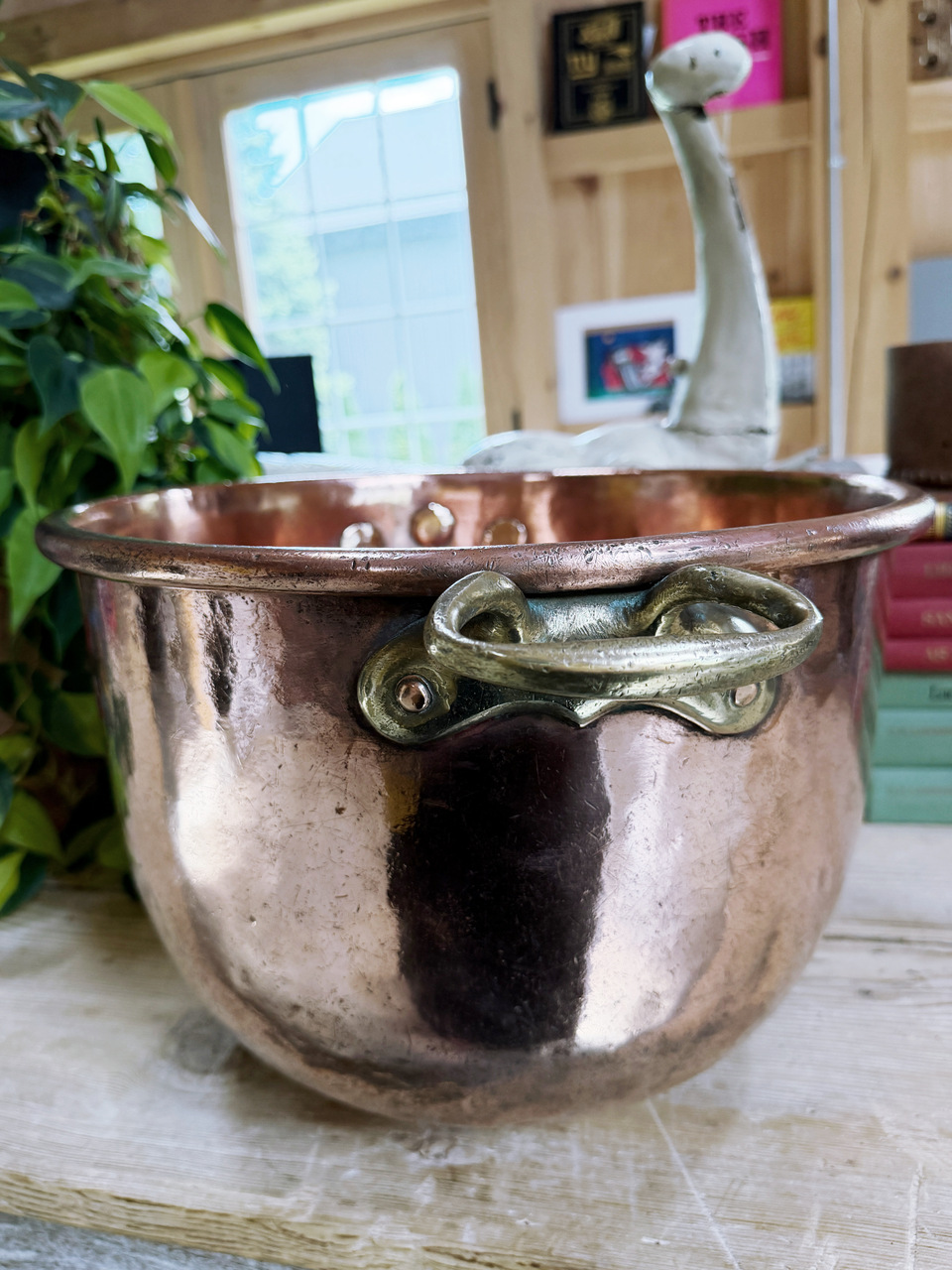 Antique French Copper Patisserie Bowl from Hotel Metropole Monte-Carlo
