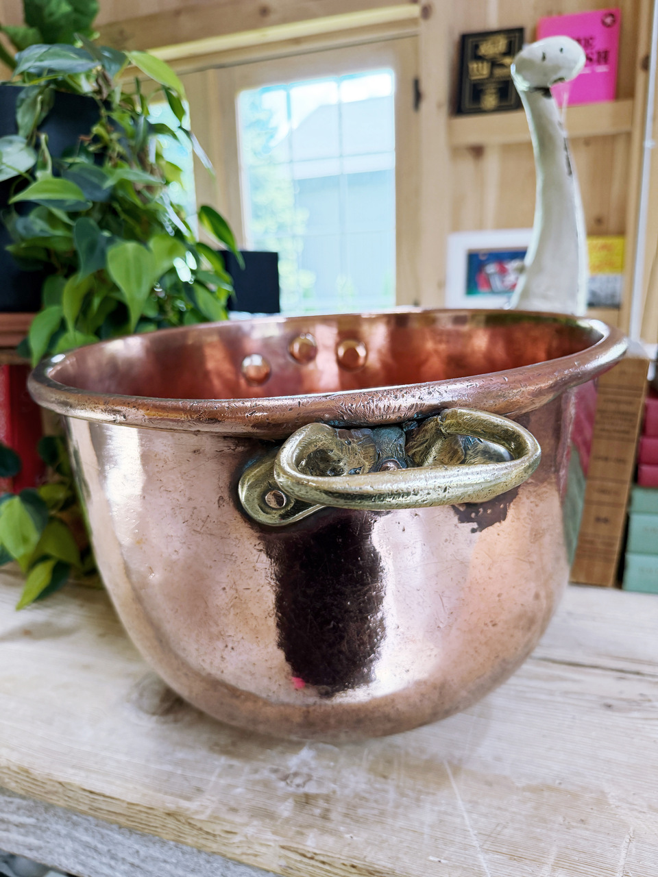 Antique French Copper Patisserie Bowl from Hotel Metropole Monte-Carlo