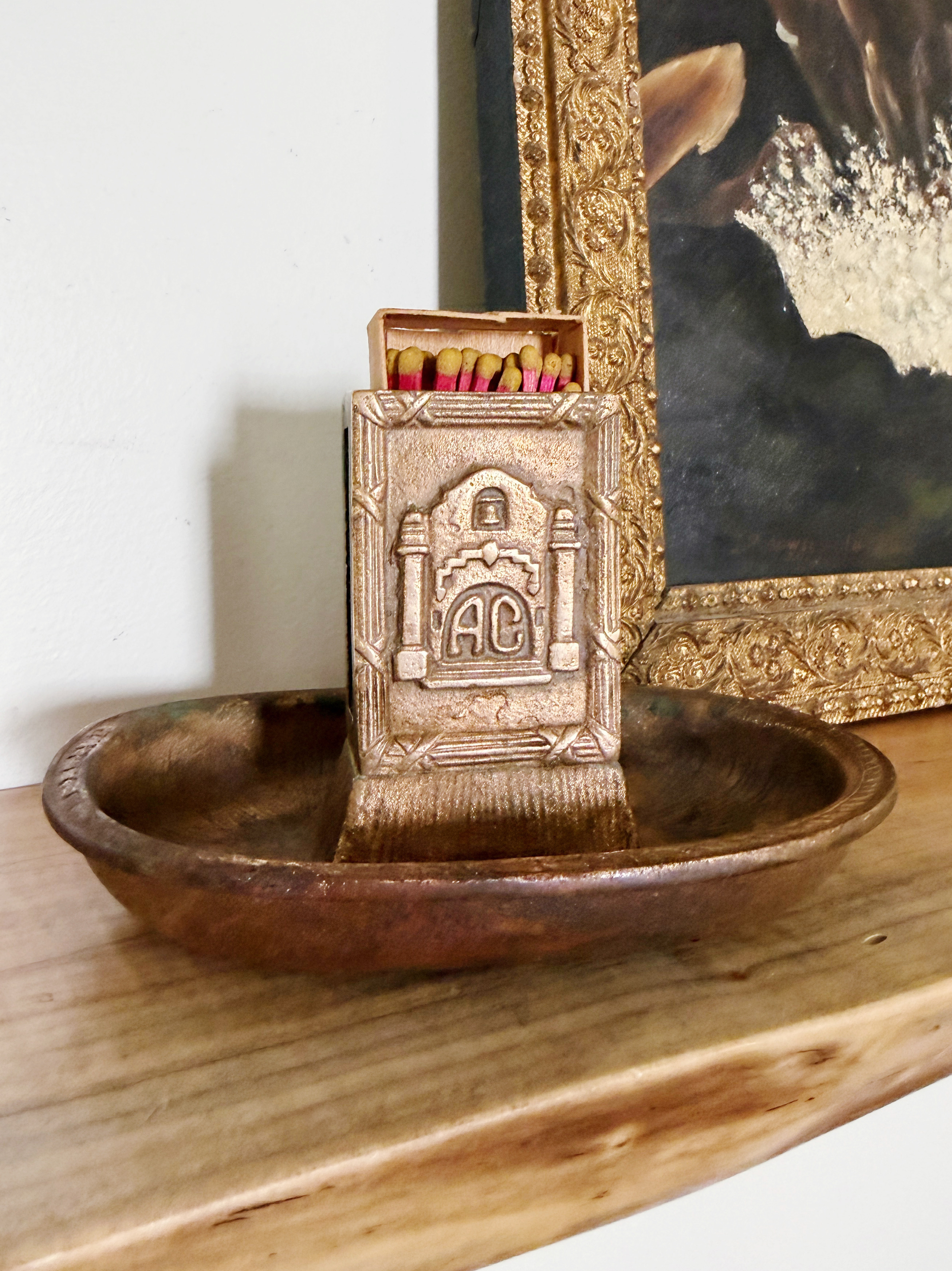 Vintage Bronze Matchbox Holder from Hotel Agua Caliente in Tijuana