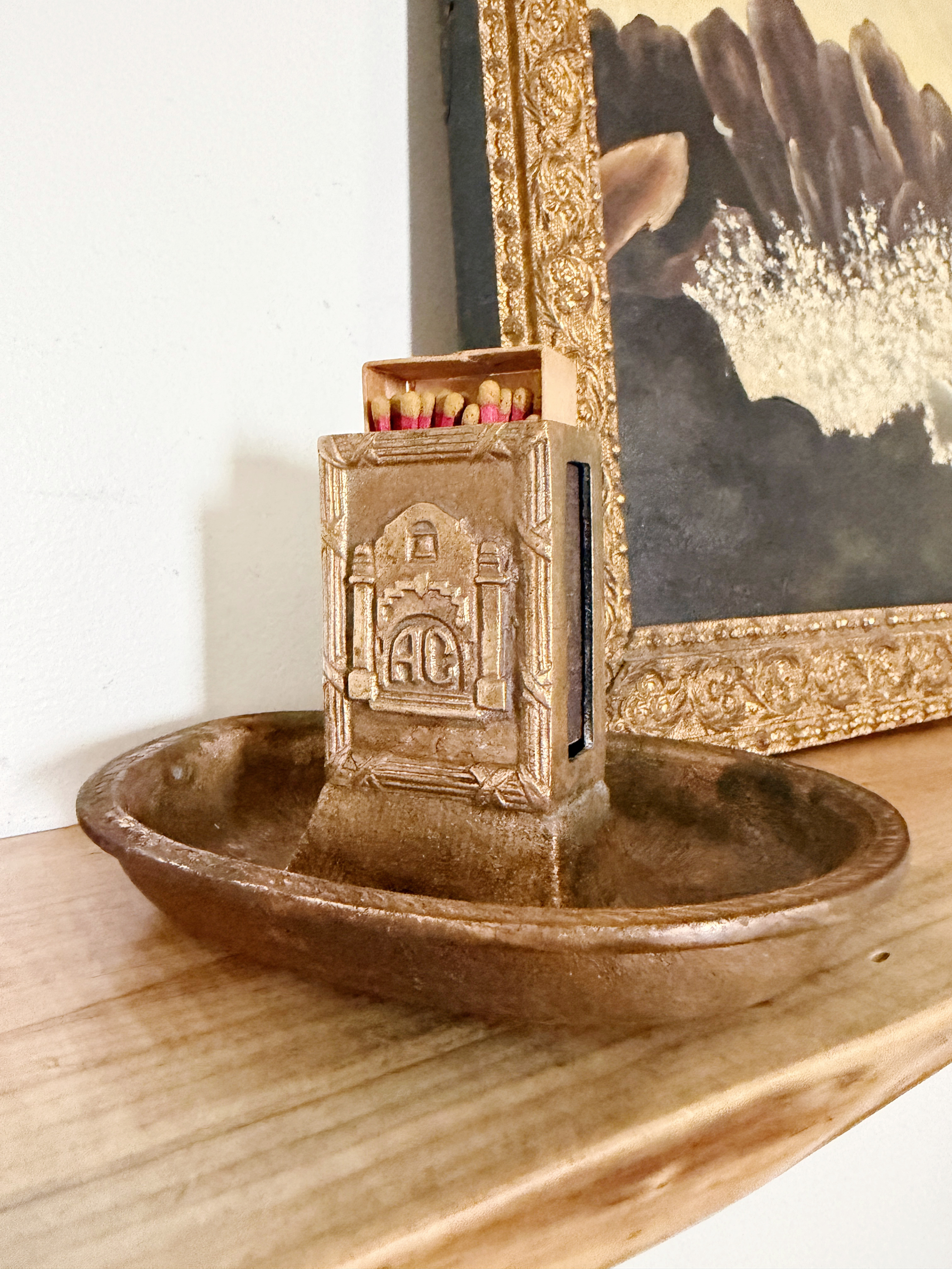 Vintage Bronze Matchbox Holder from Hotel Agua Caliente in Tijuana