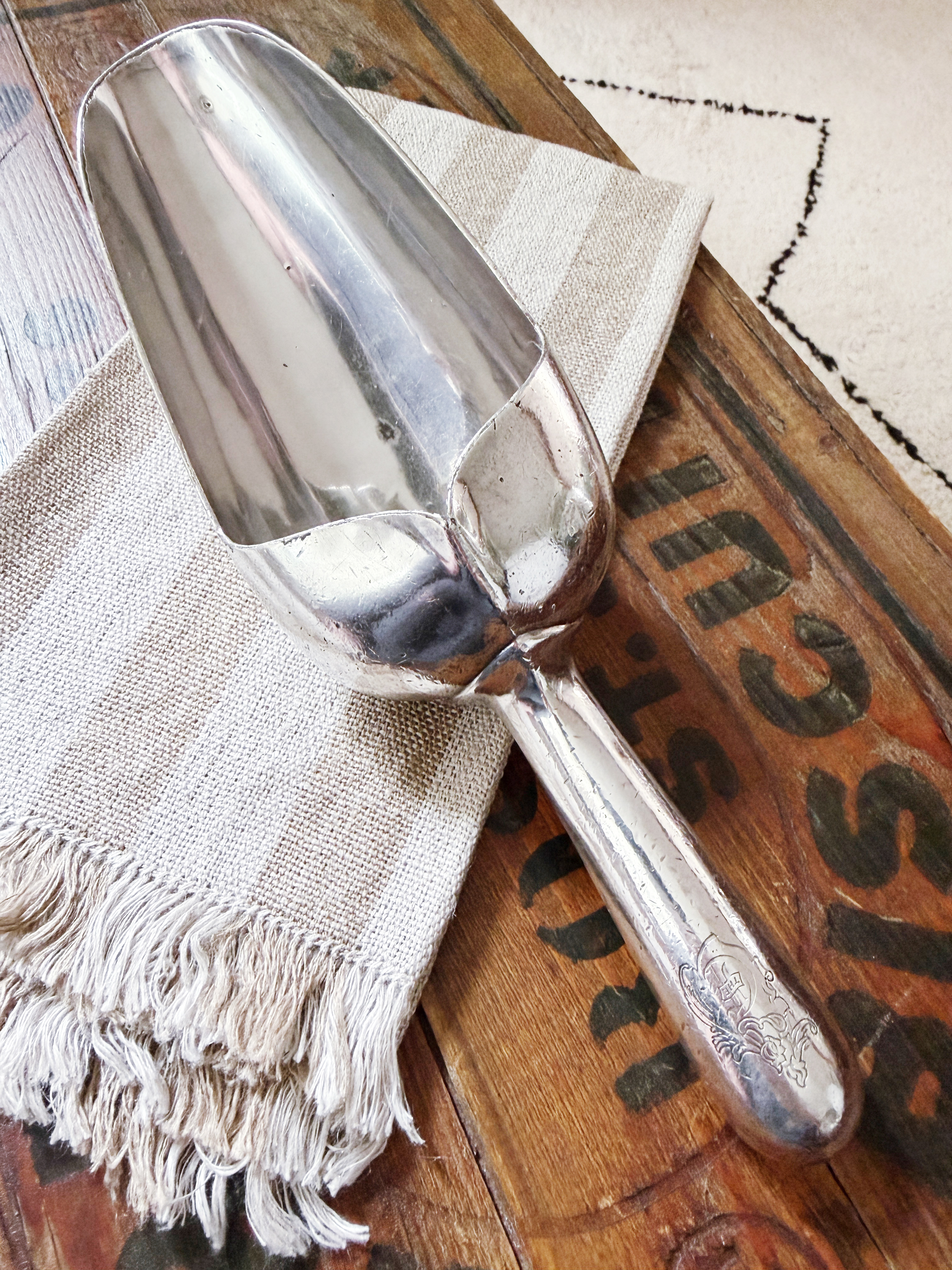 Antique Hotel Silver Ice Scoop