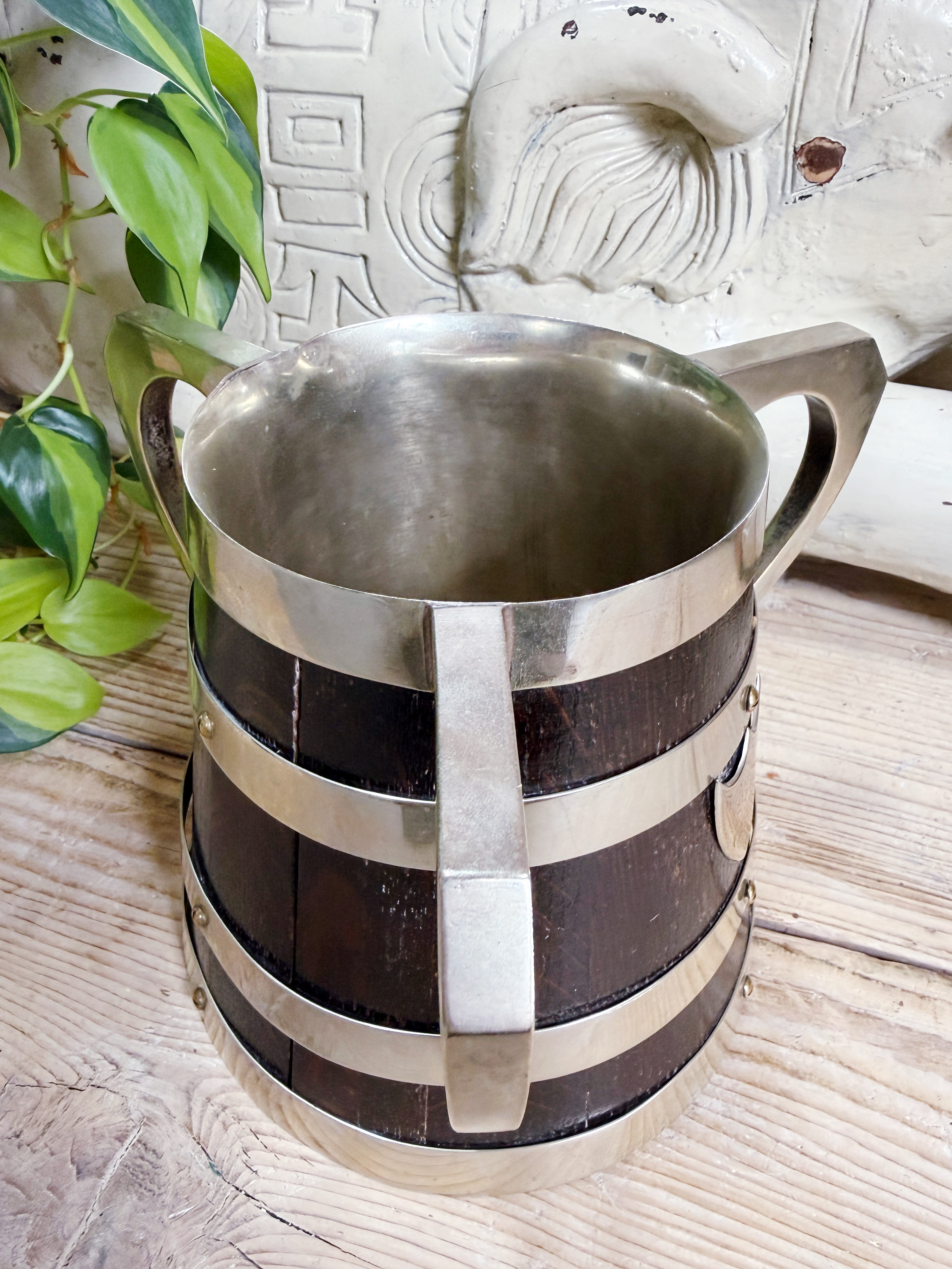1888 English Oak & Brass Trophy Cup