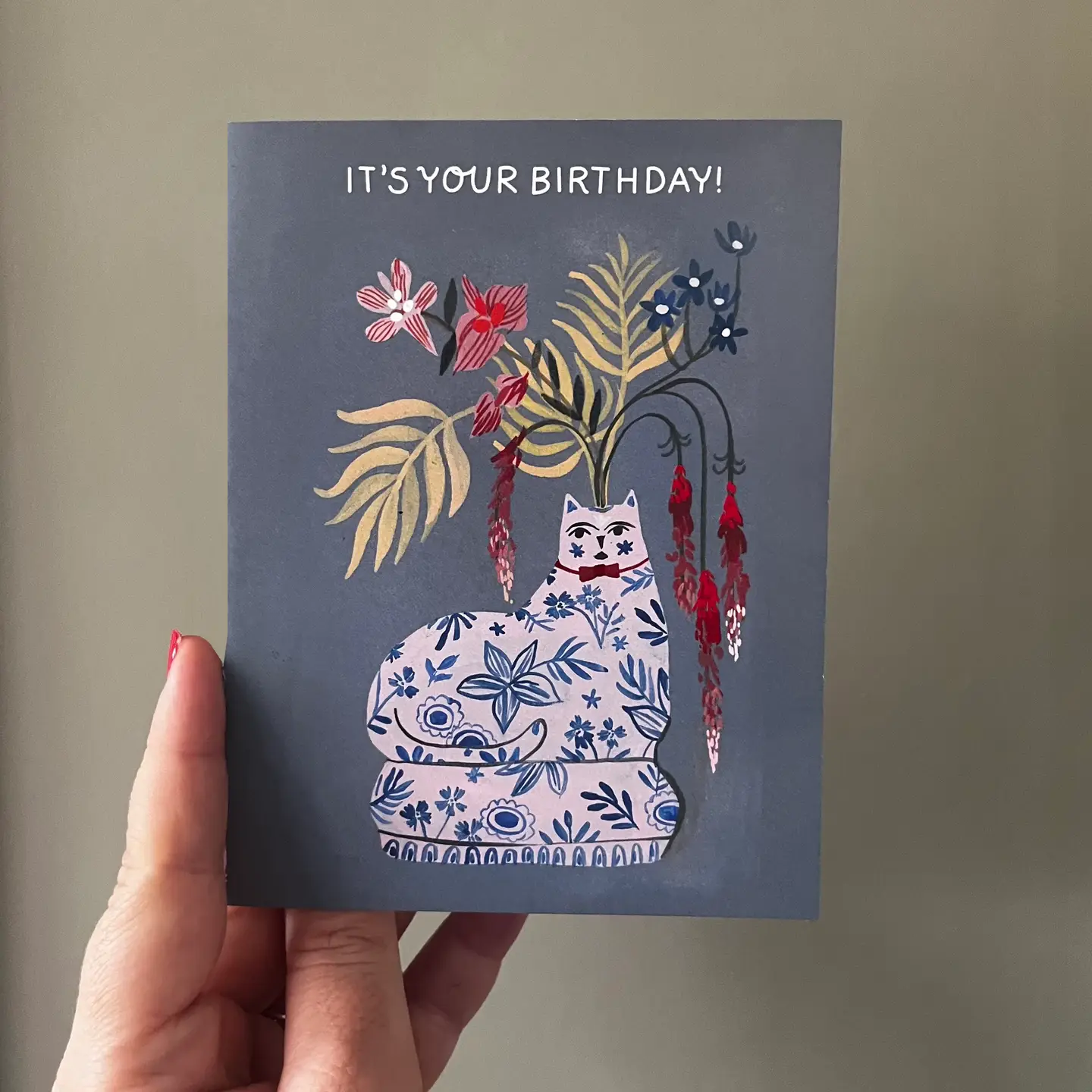 Cat with Bowtie Birthday Card