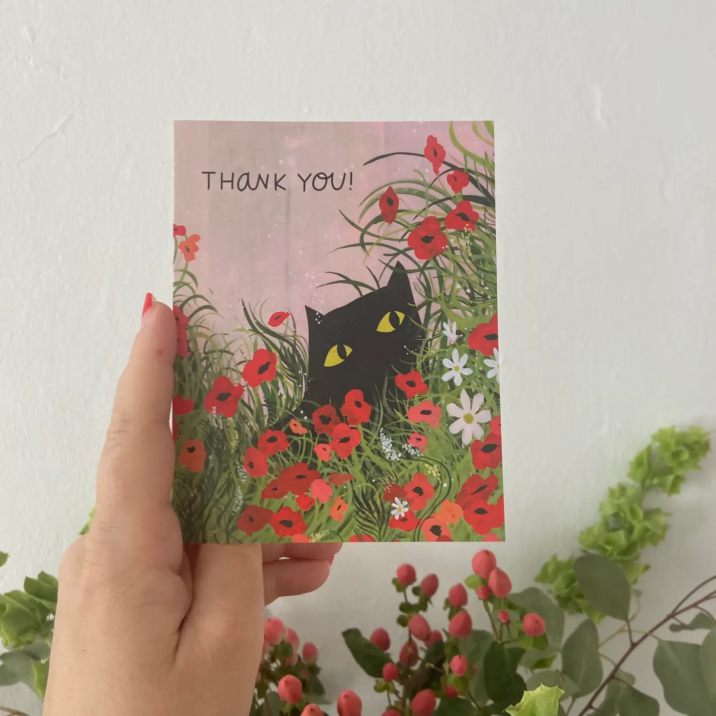 Thank You Kitty Greeting Card