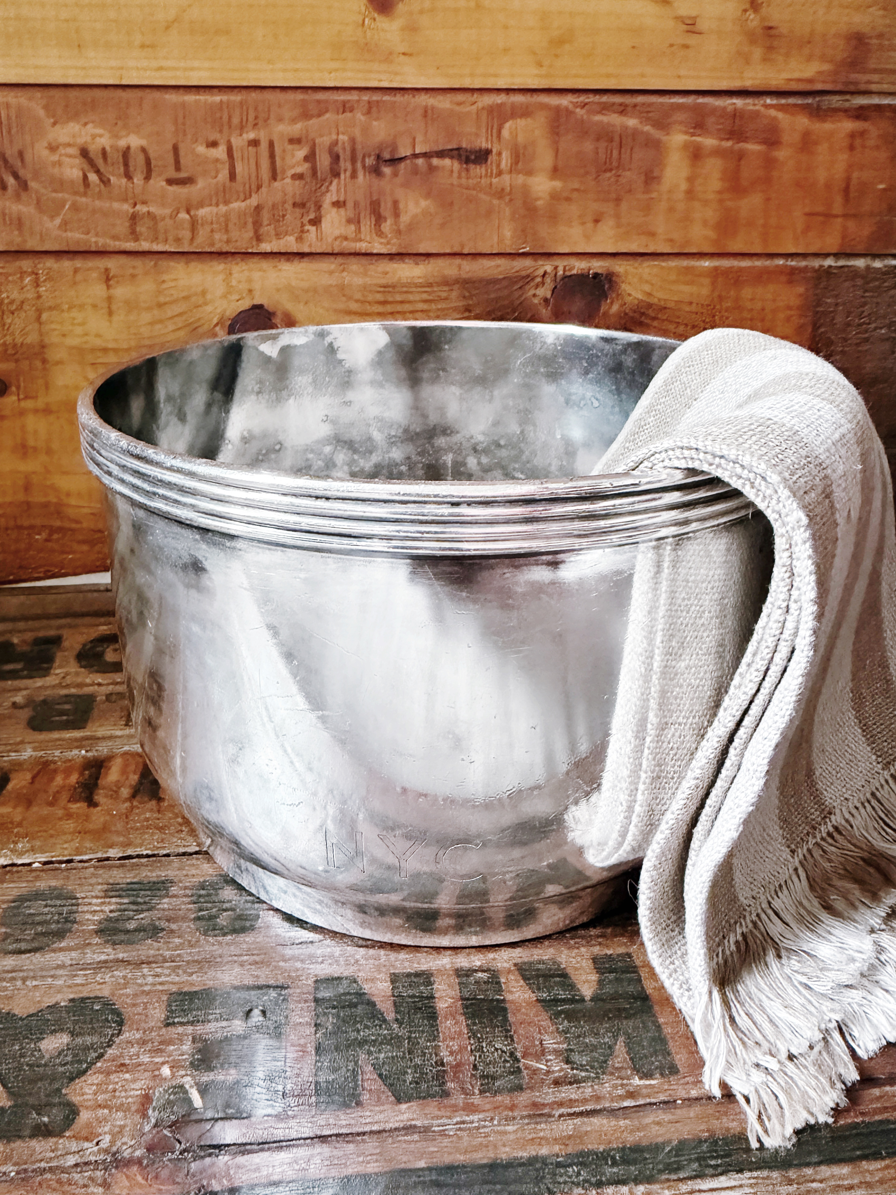 Vintage 1947 Silver Ice Bowl from New York Central Railroad