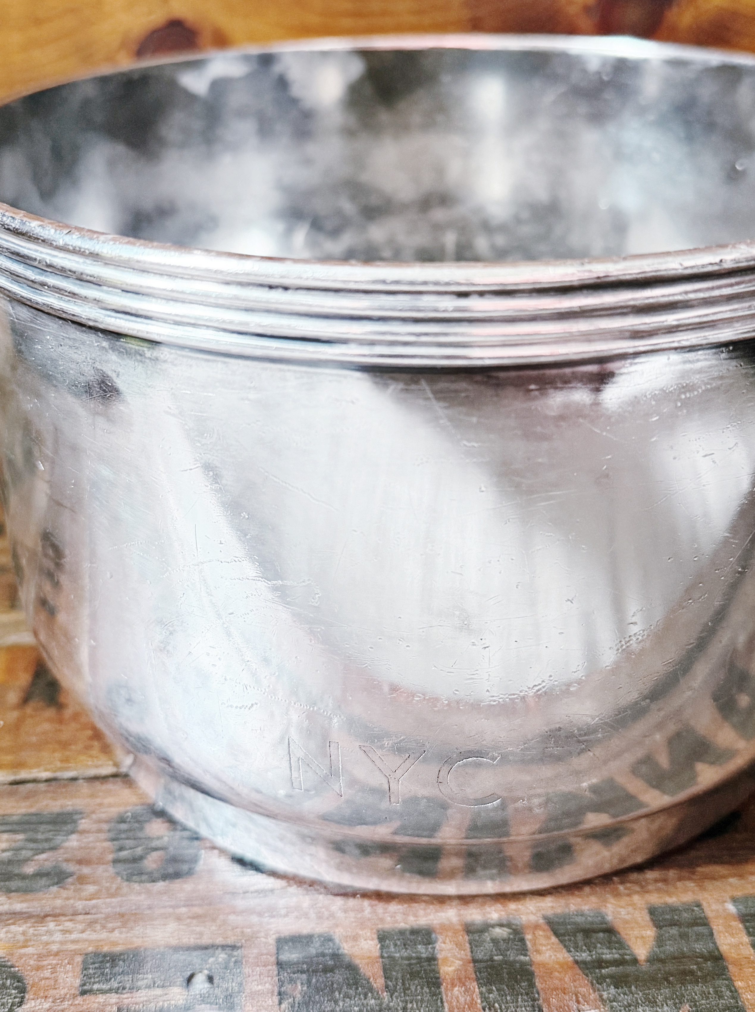 Vintage 1947 Silver Ice Bowl from New York Central Railroad