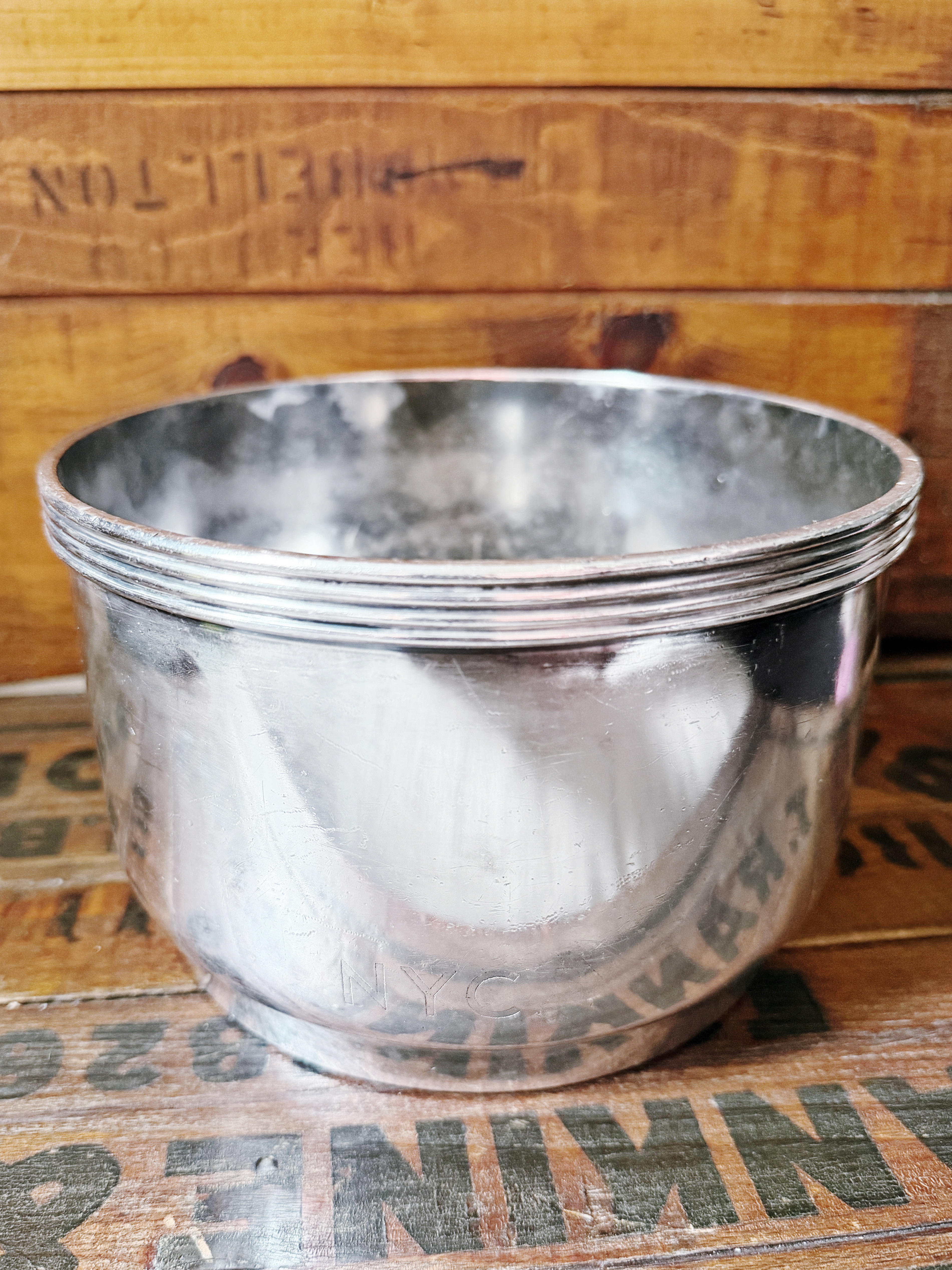 Vintage 1947 Silver Ice Bowl from New York Central Railroad