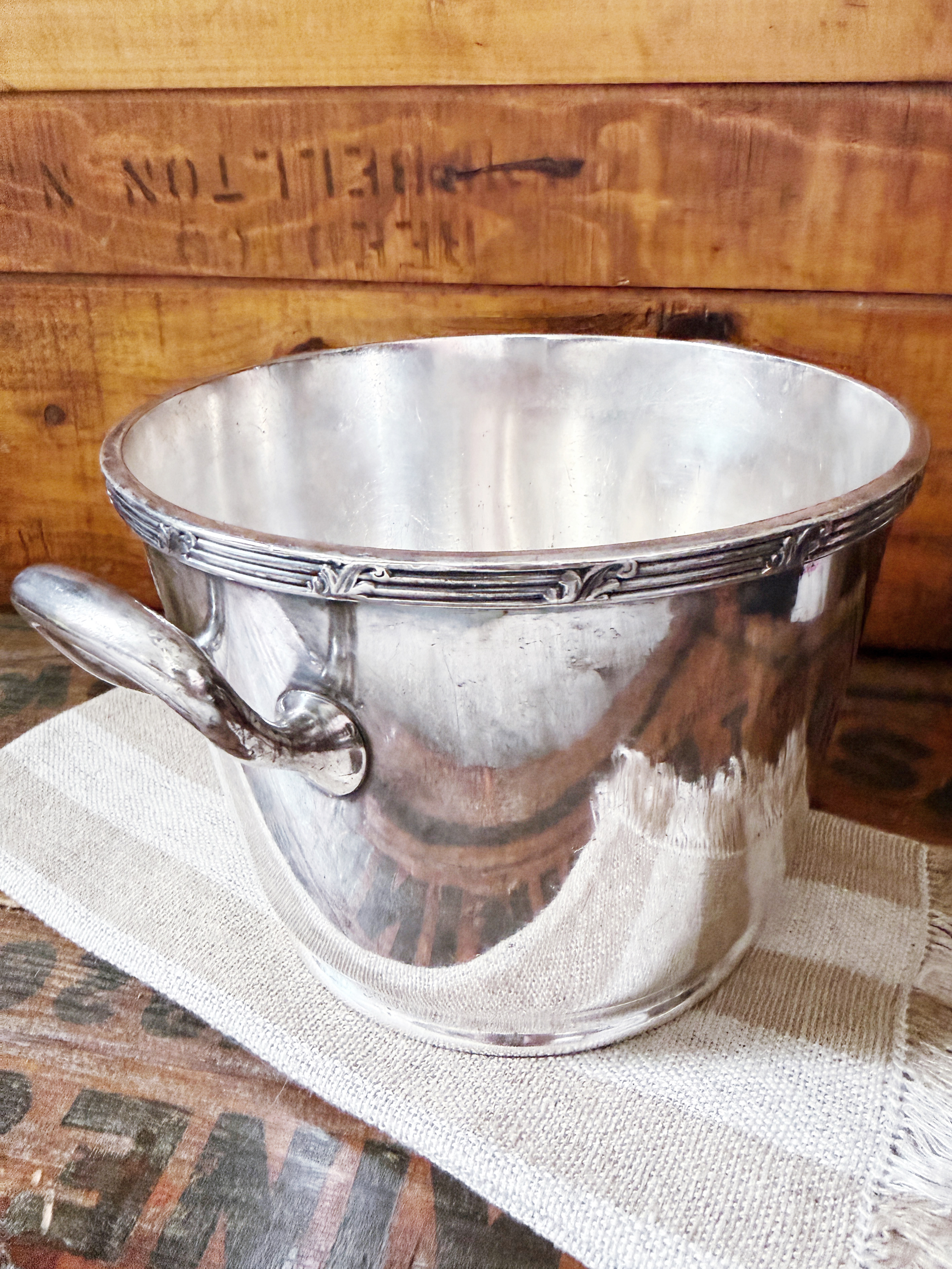 1929 Silver Plated Ice Bucket from Rock Island Lines Railroad