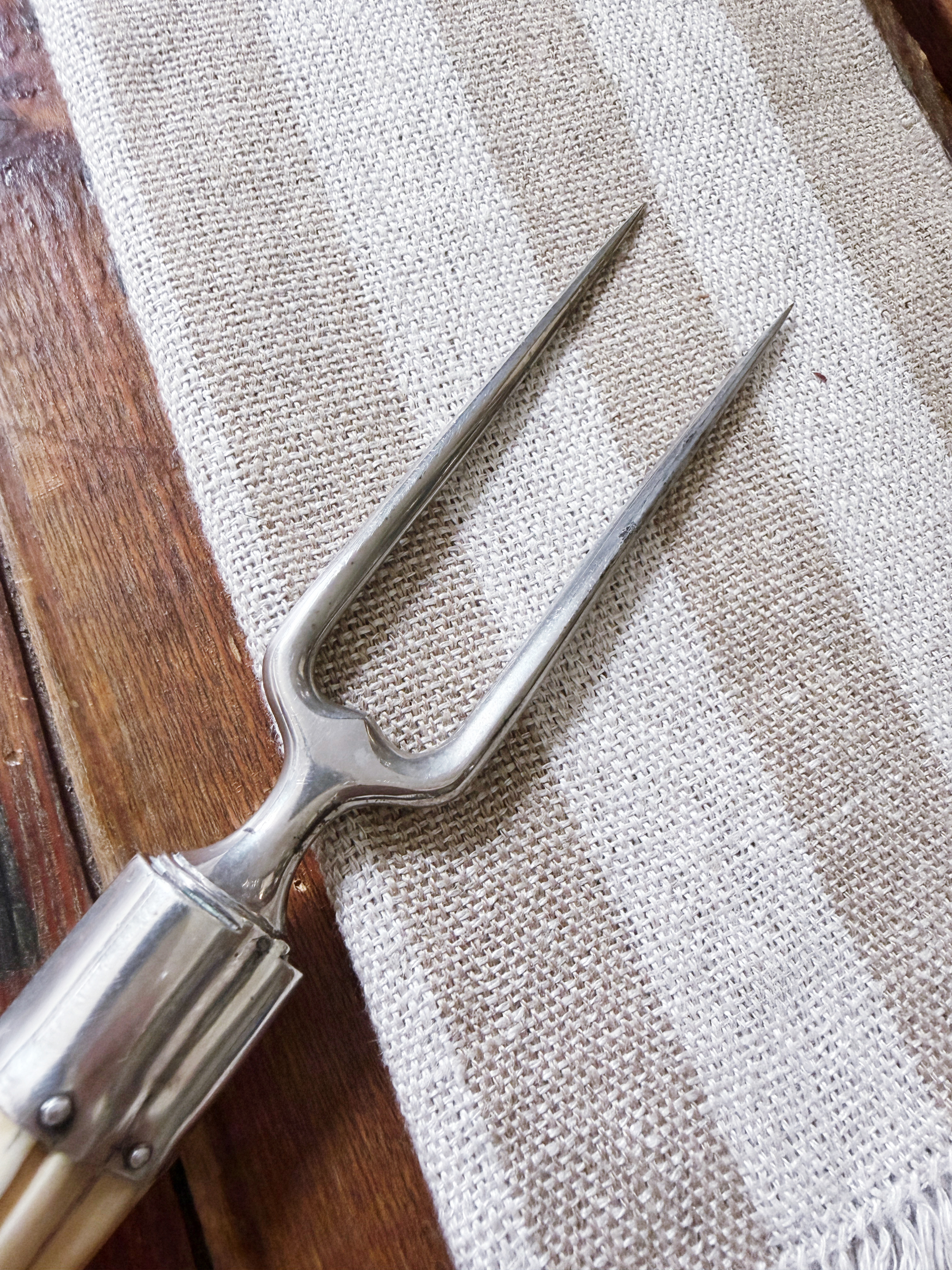 Antique Sterling Silver Boar Carving Fork