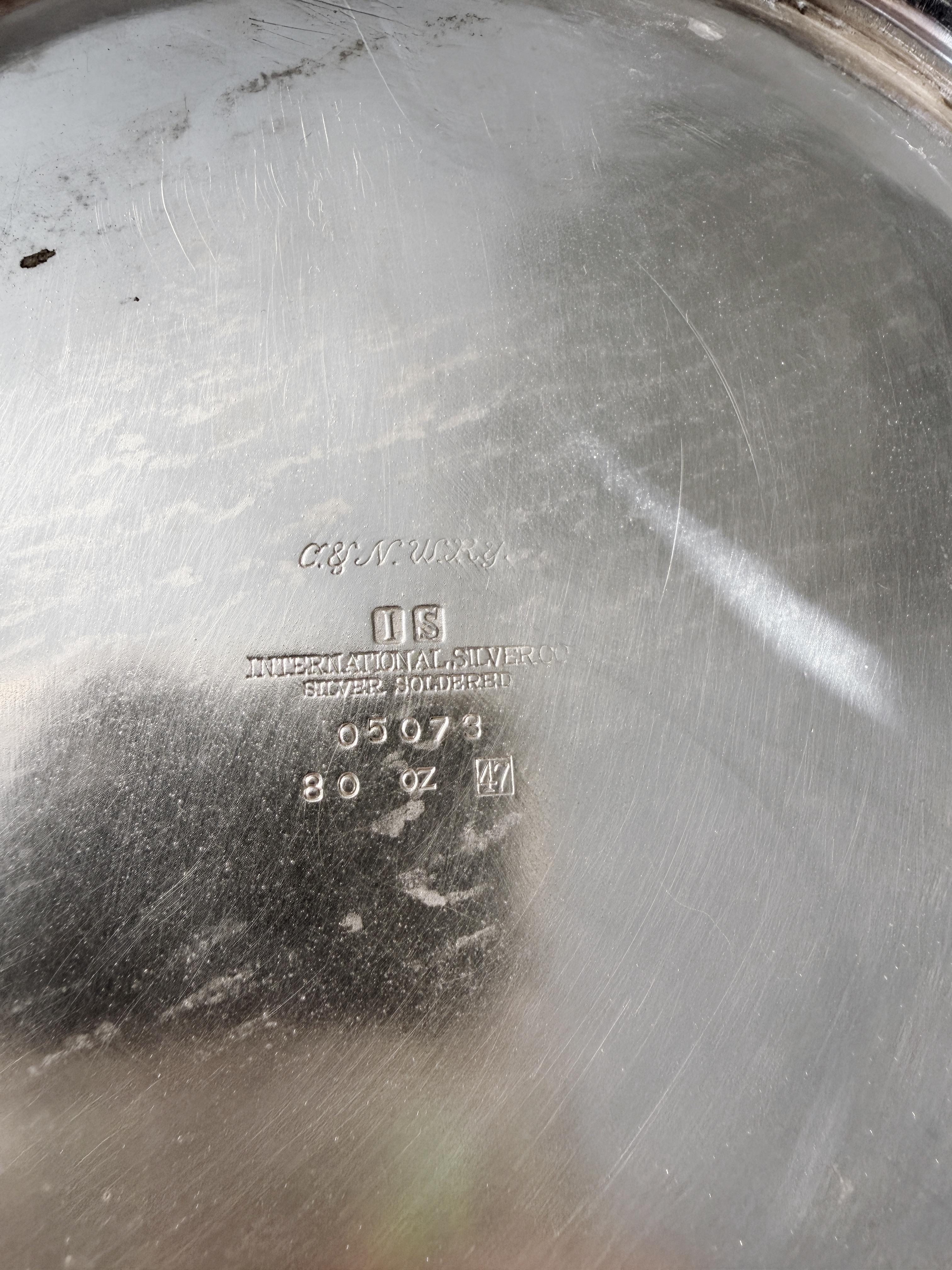 Vintage Silver Plated Ice Bowl from Chicago and North Western Railway