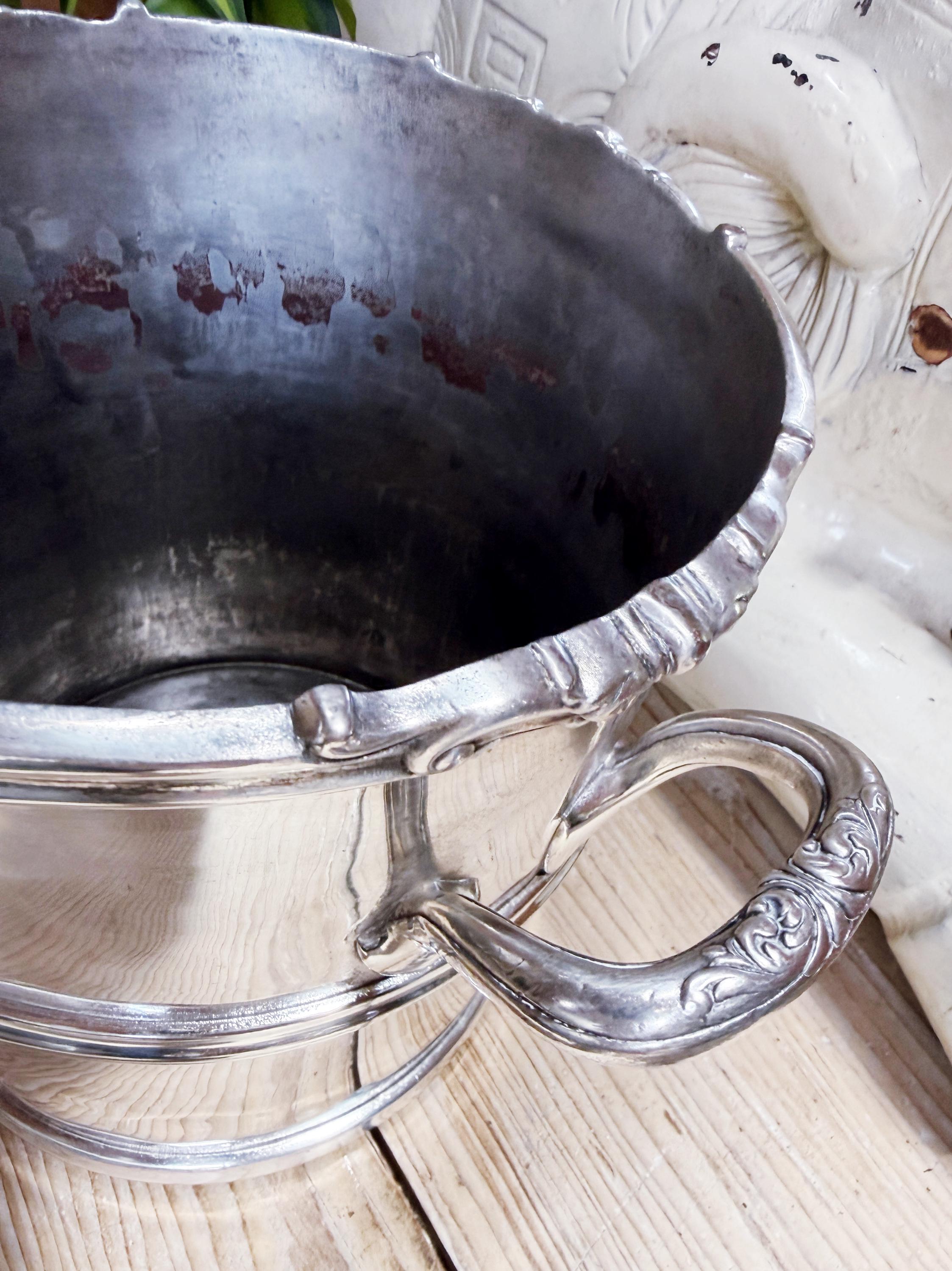 Antique Silver Plated Champagne Bucket from The Willard Hotel Washington DC