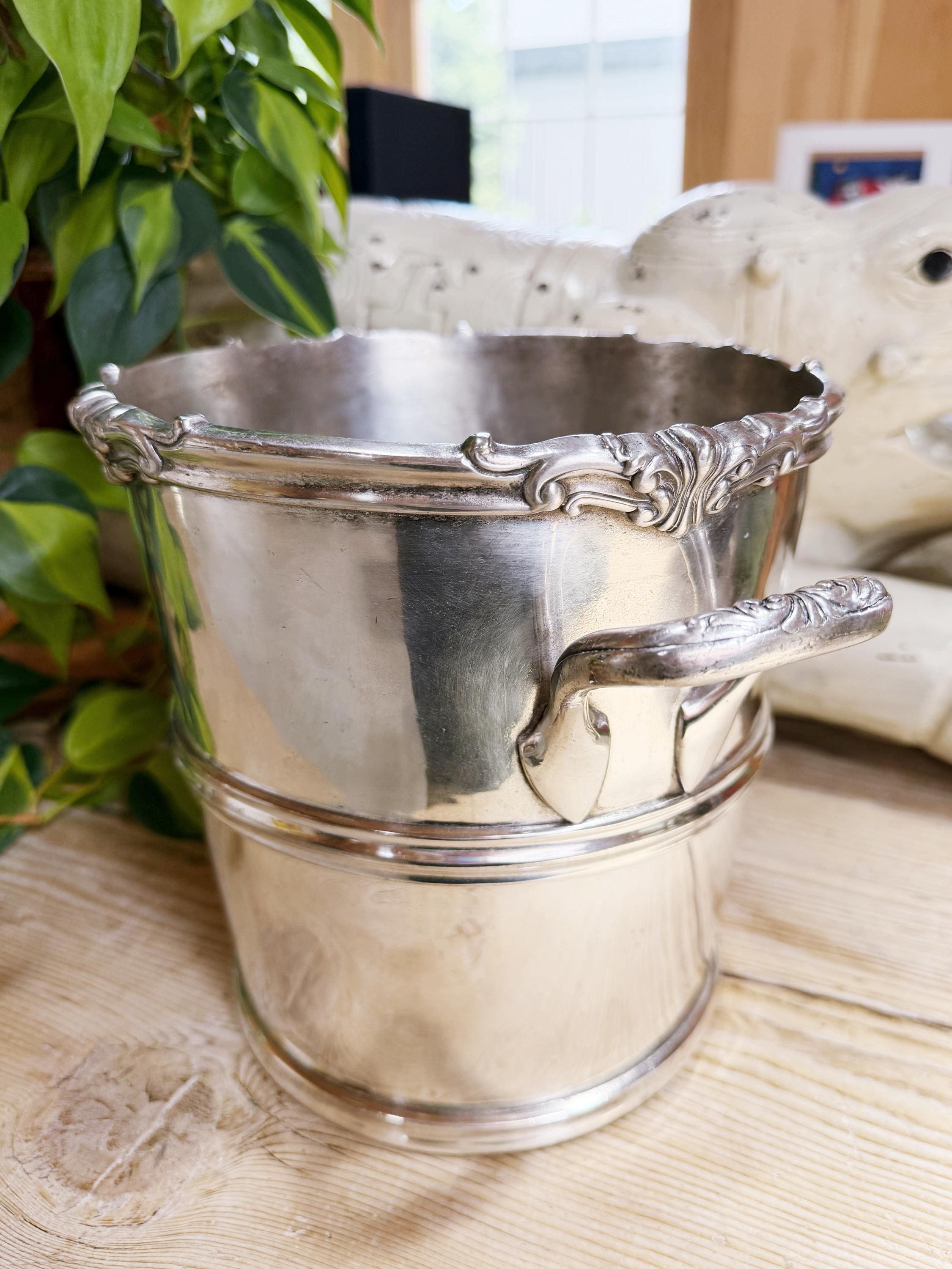 Antique Silver Plated Champagne Bucket from The Willard Hotel Washington DC