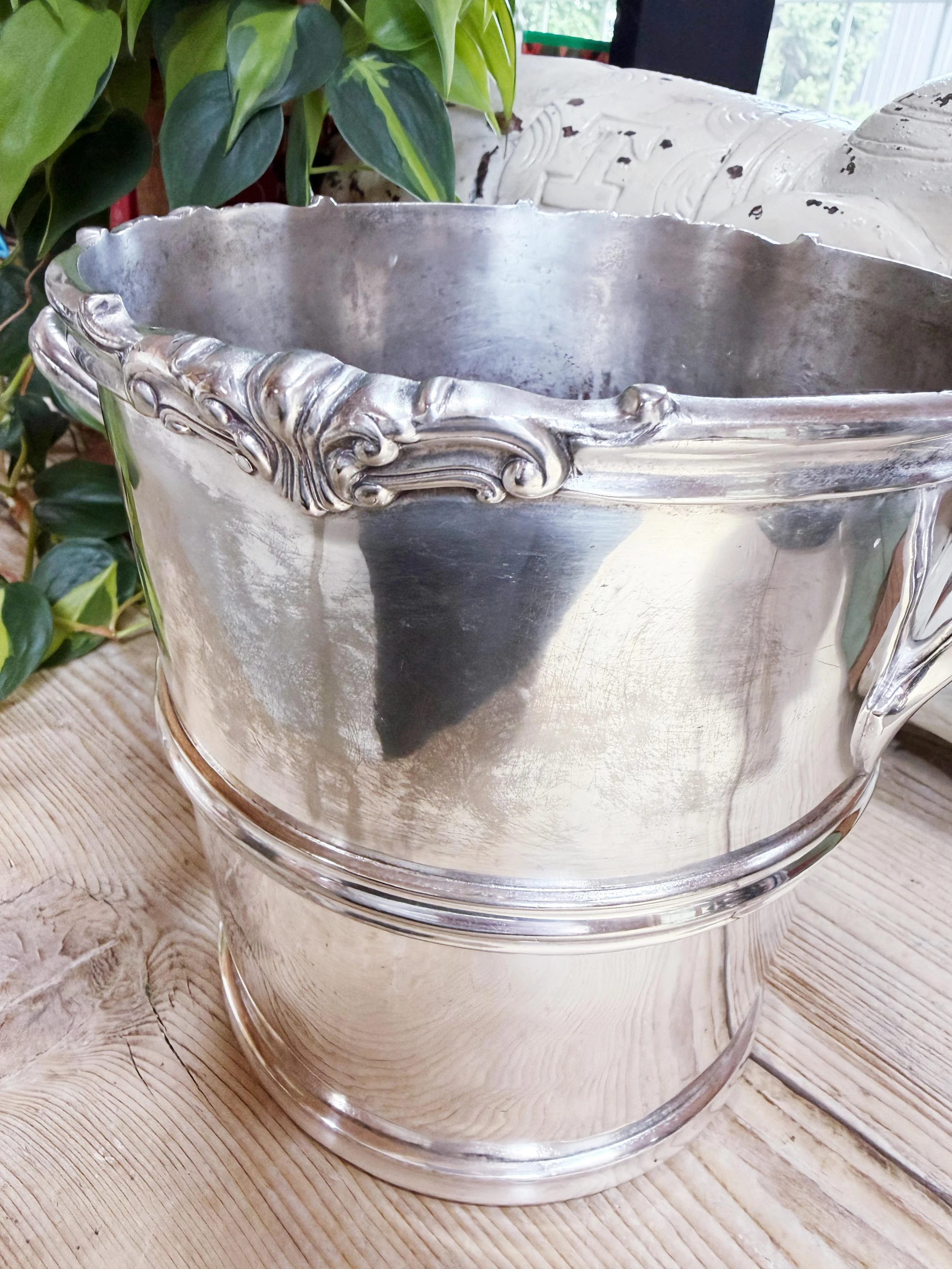 Antique Silver Plated Champagne Bucket from The Willard Hotel Washington DC