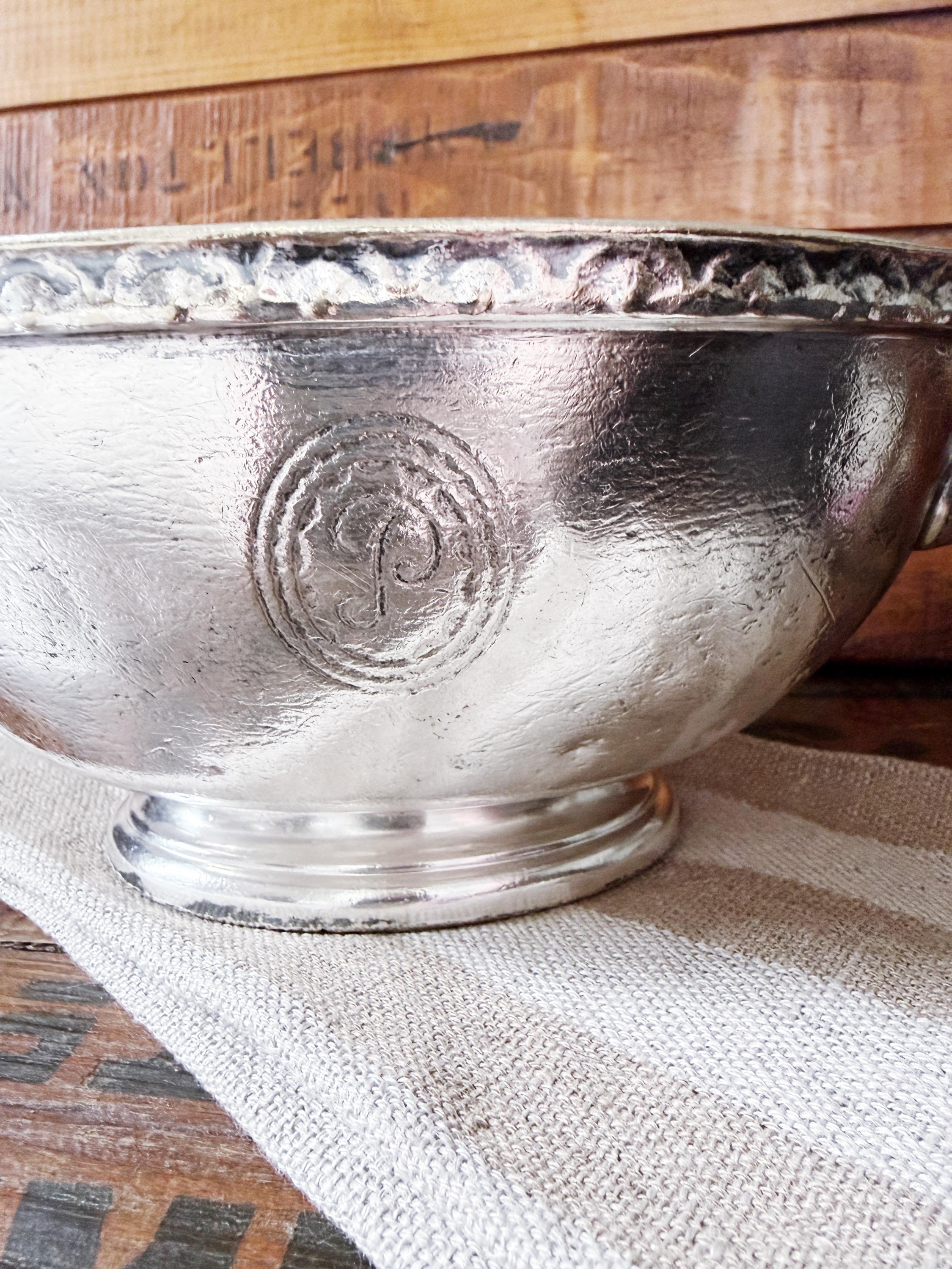 1960 Silver Plated Serving Bowl from The Hotel Pierre NYC