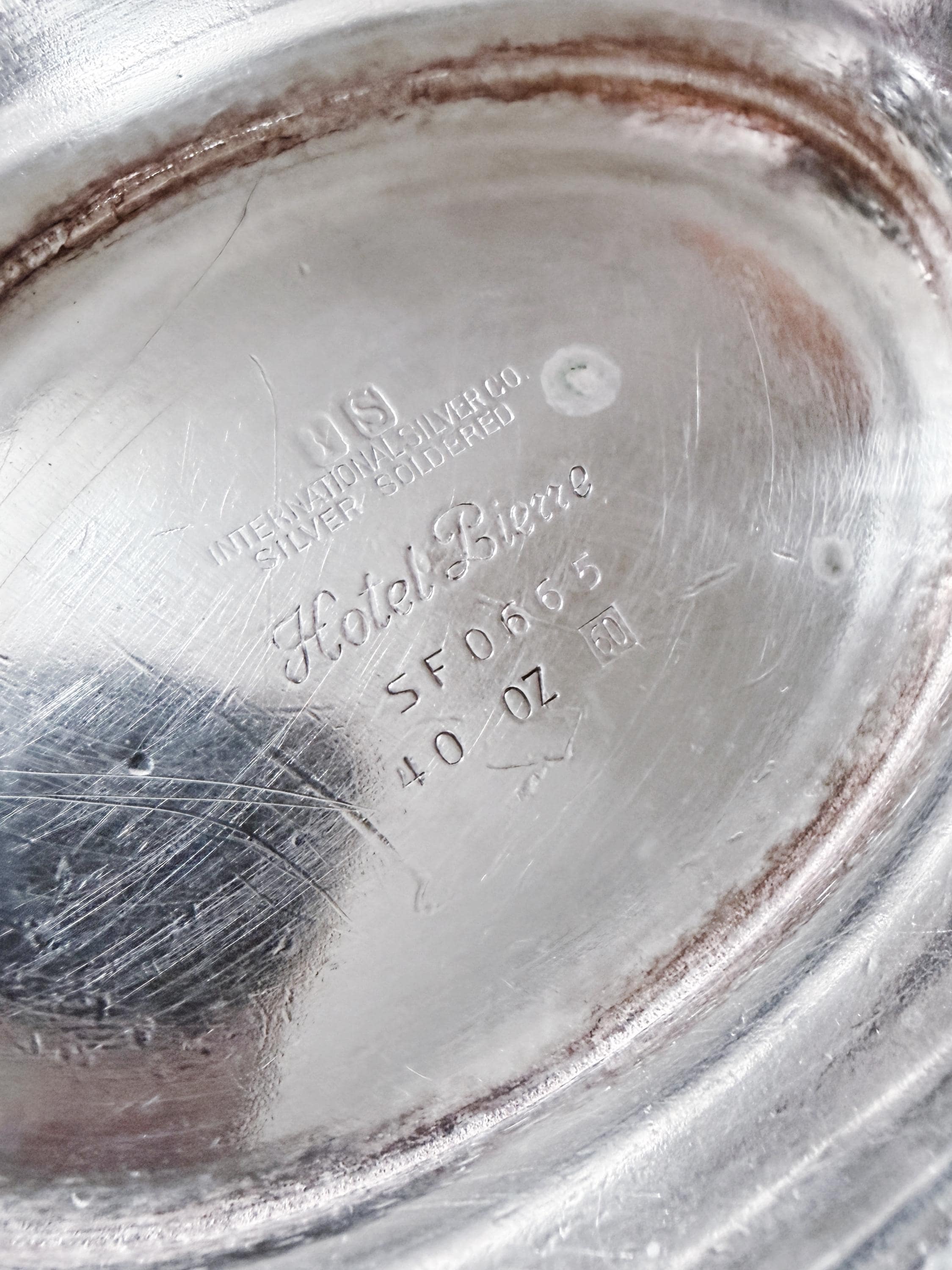 1960 Silver Plated Serving Bowl from The Hotel Pierre NYC
