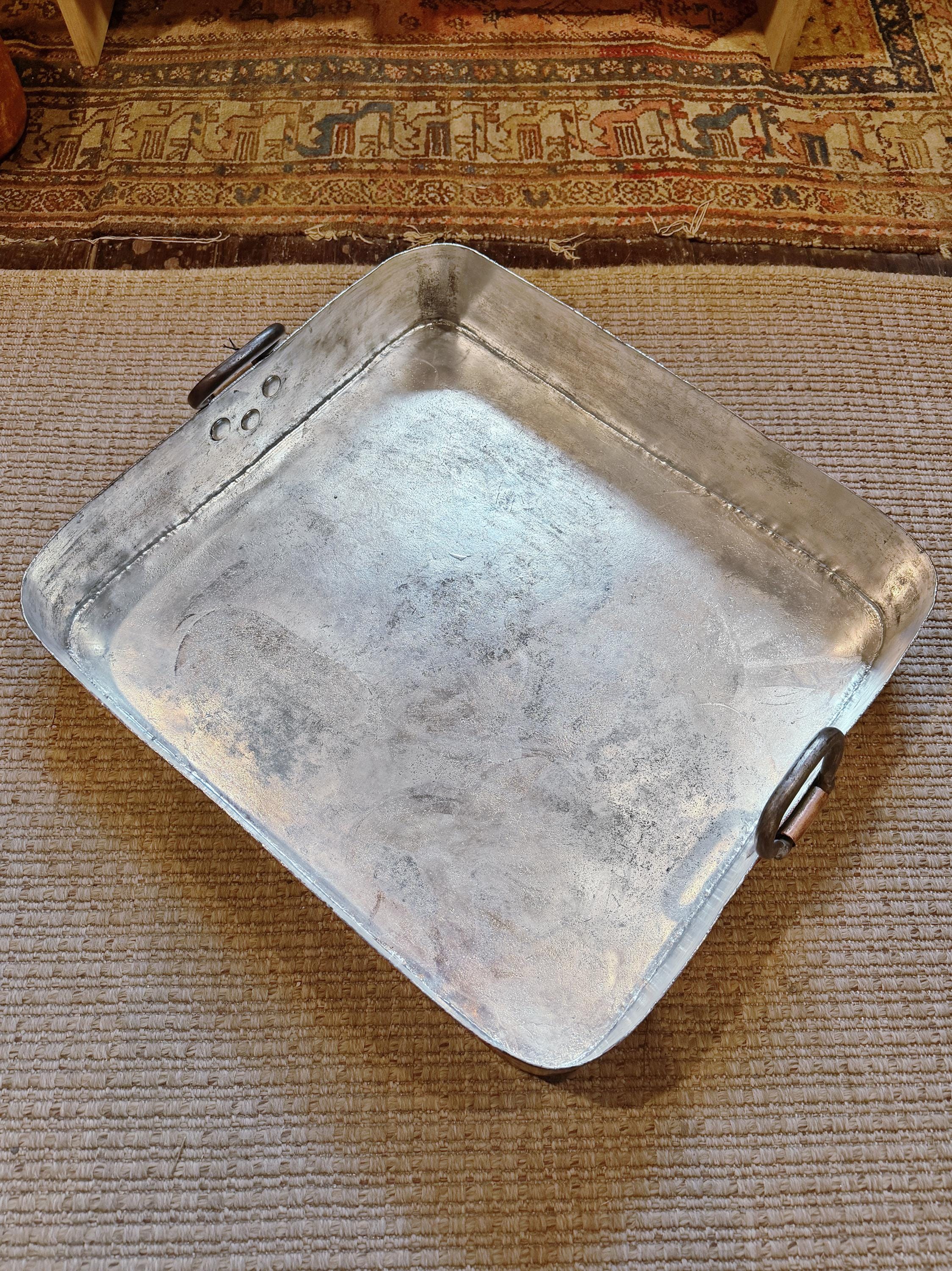 Monumental Antique Duparquet Copper Roasting Pan