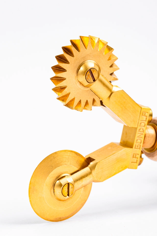 Solid Brass Double Pasta Cutter Wheel