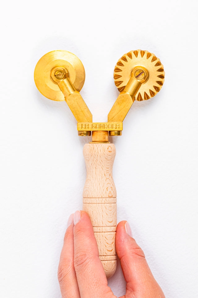 Solid Brass Double Pasta Cutter Wheel