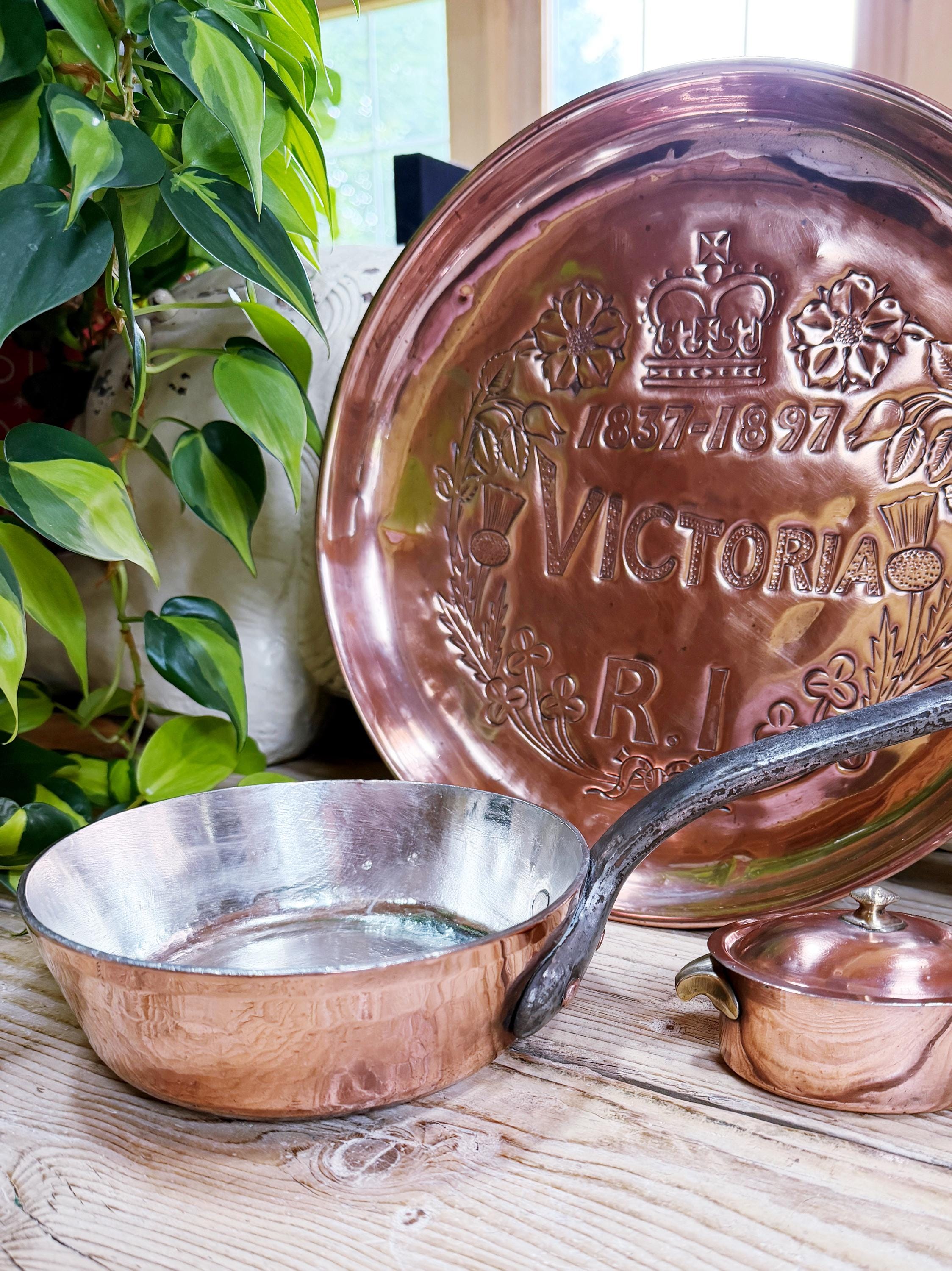 Antique 1897 Queen Victoria Commemorative Diamond Jubilee Copper Tray