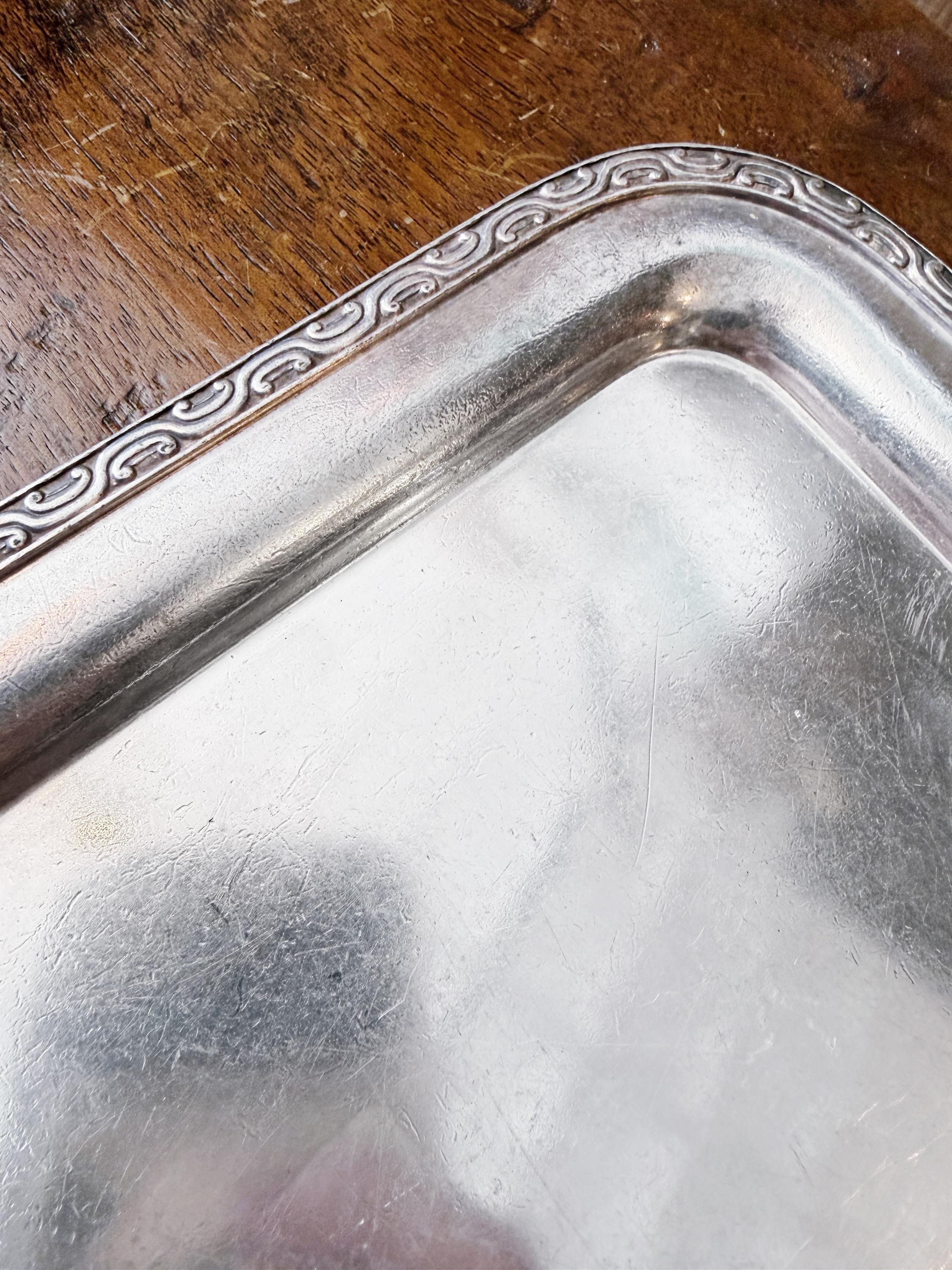 Antique Silver Serving Tray from Marshall Field & Company
