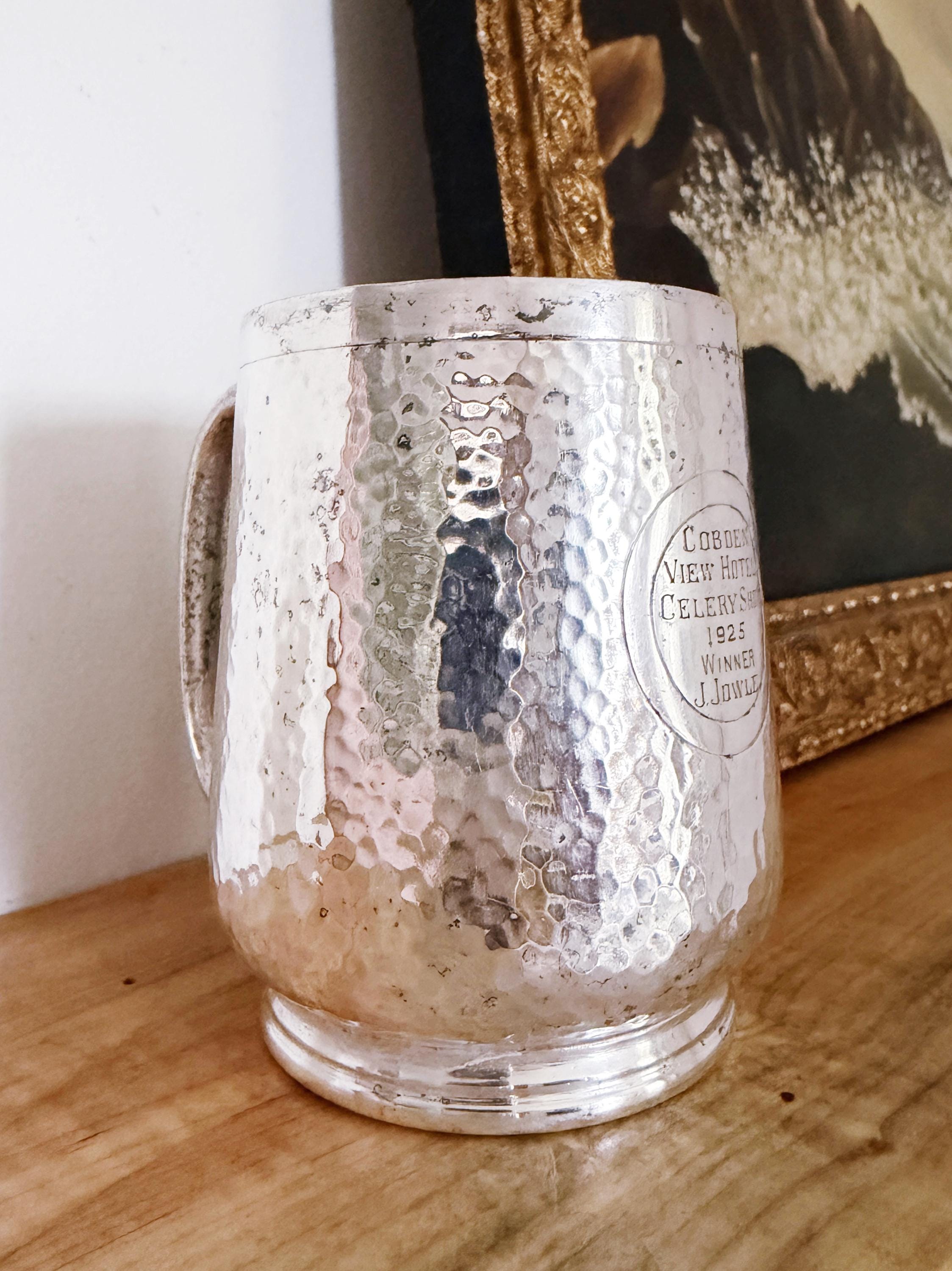 1925 English Silver Plated Celery Show Trophy