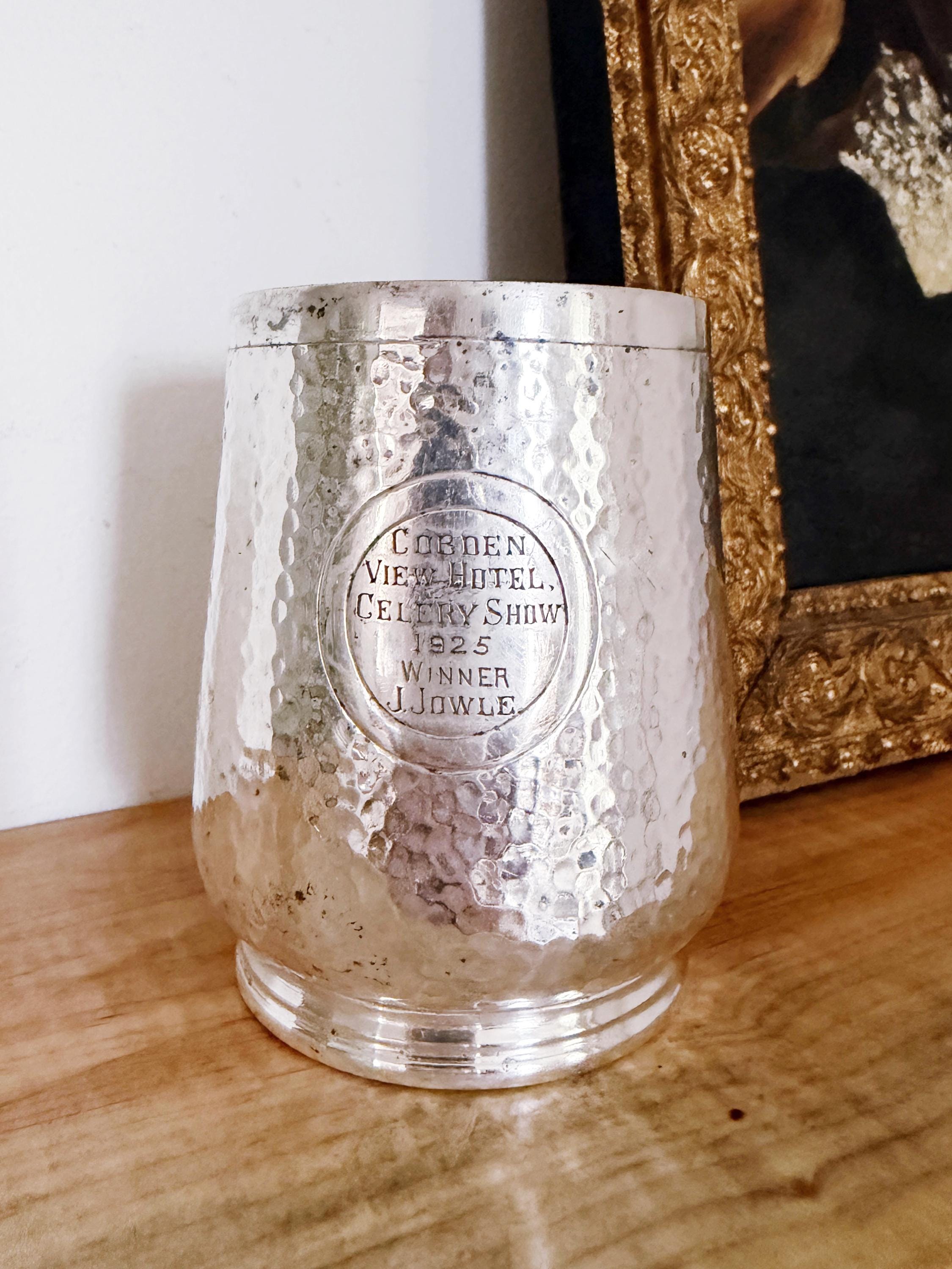 1925 English Silver Plated Celery Show Trophy