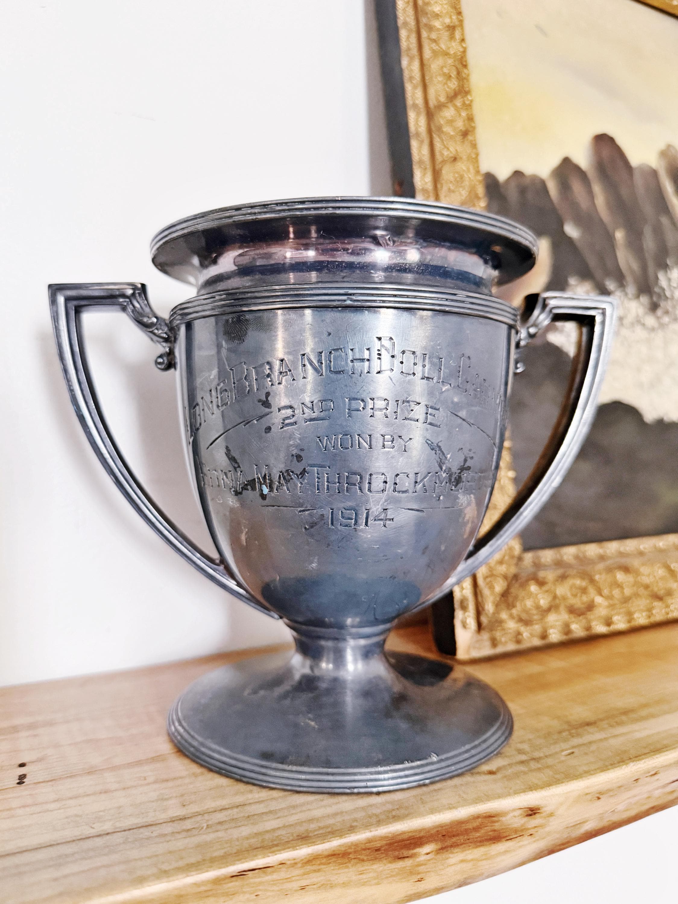 Antique Silver Plated Doll Carnival Trophy