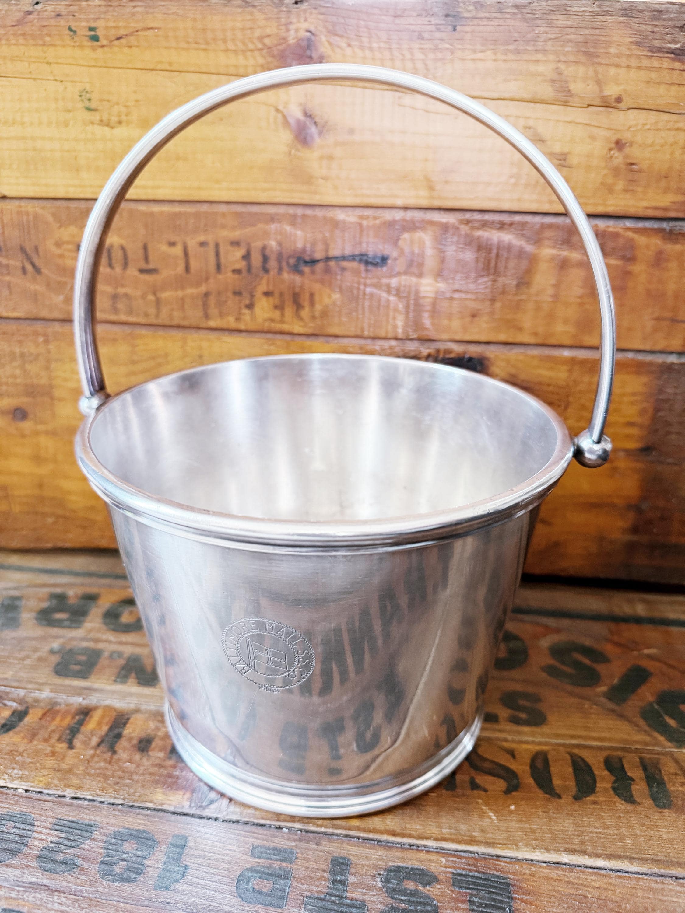 Vintage Silver Ice Bucket from Baltimore Mail Steamship Co