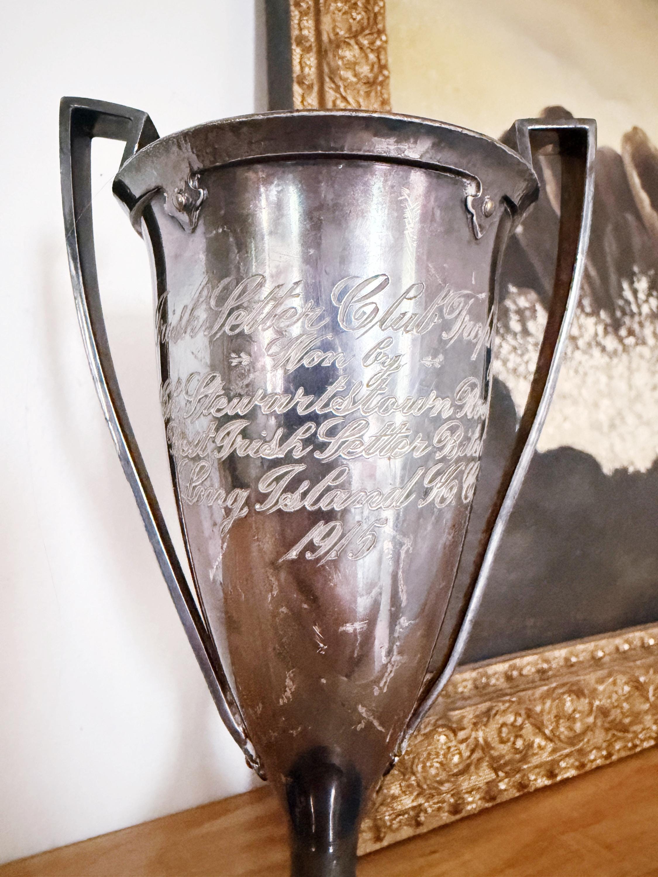 1915 Silver Plated Irish Setter Dog Show Trophy
