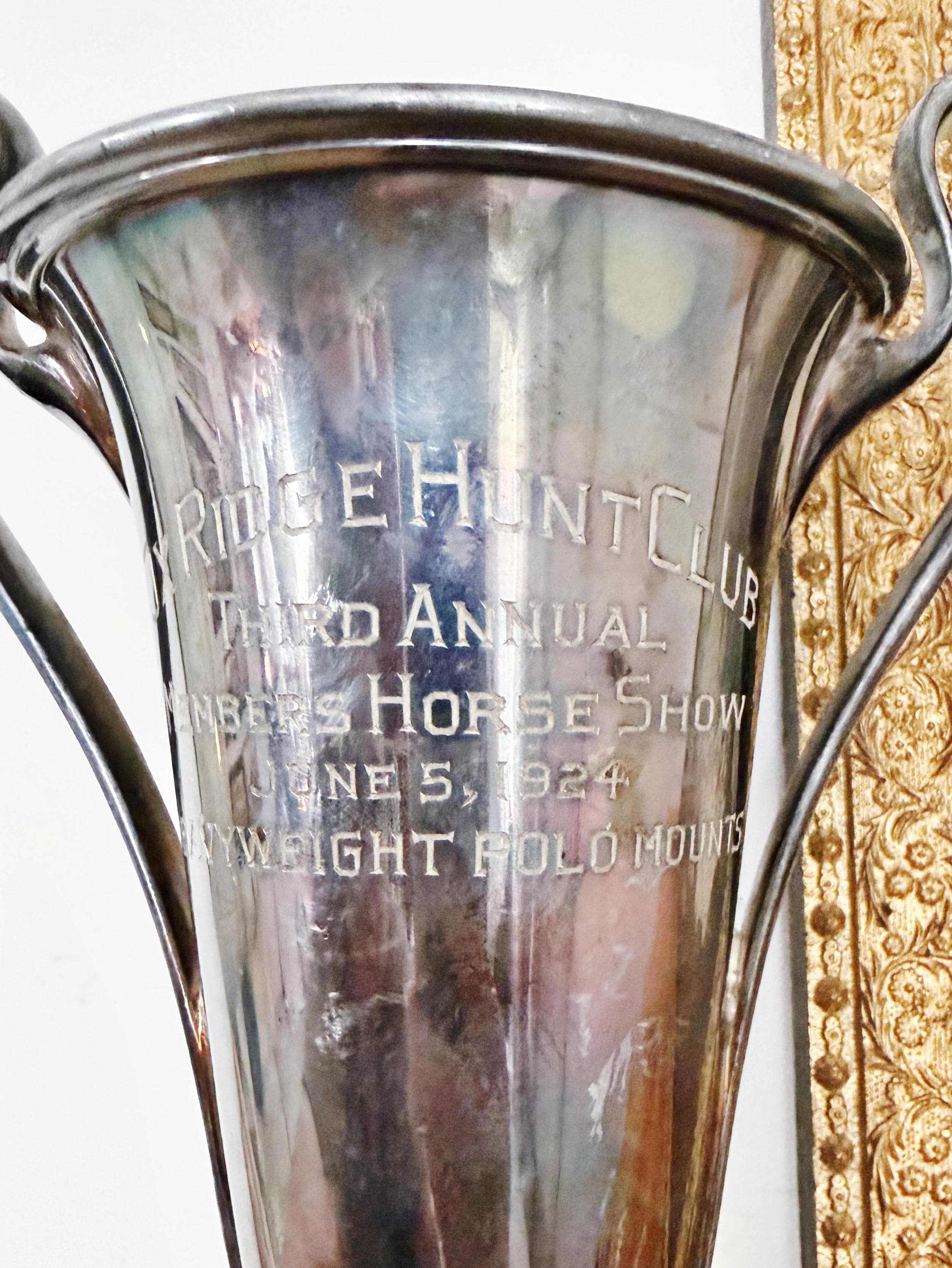 Big 1924 Silver Plated Oak Ridge Hunt Club Horse Show Trophy