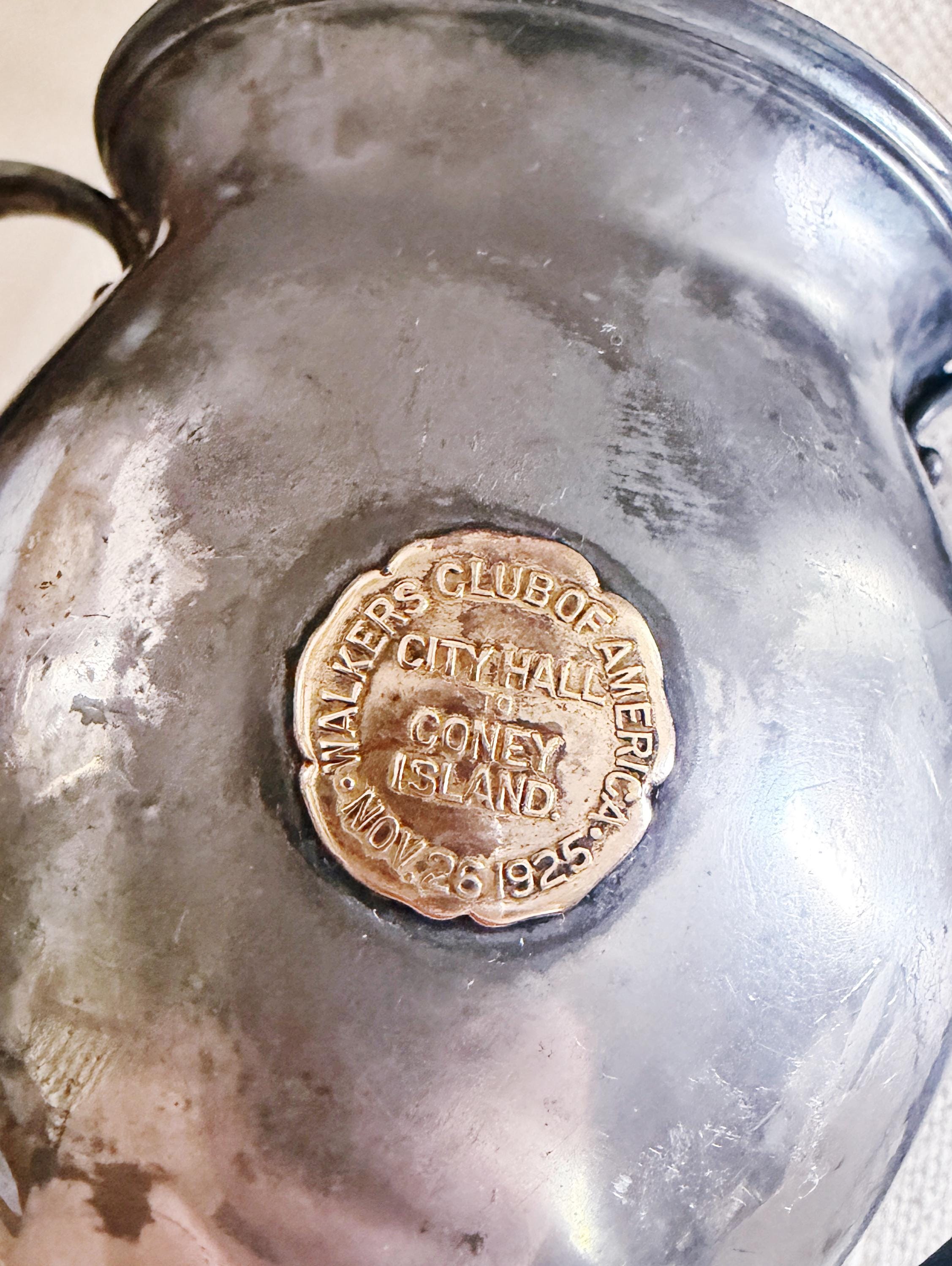 1925 Silver Plated Walk from City Hall to Coney Island Trophy