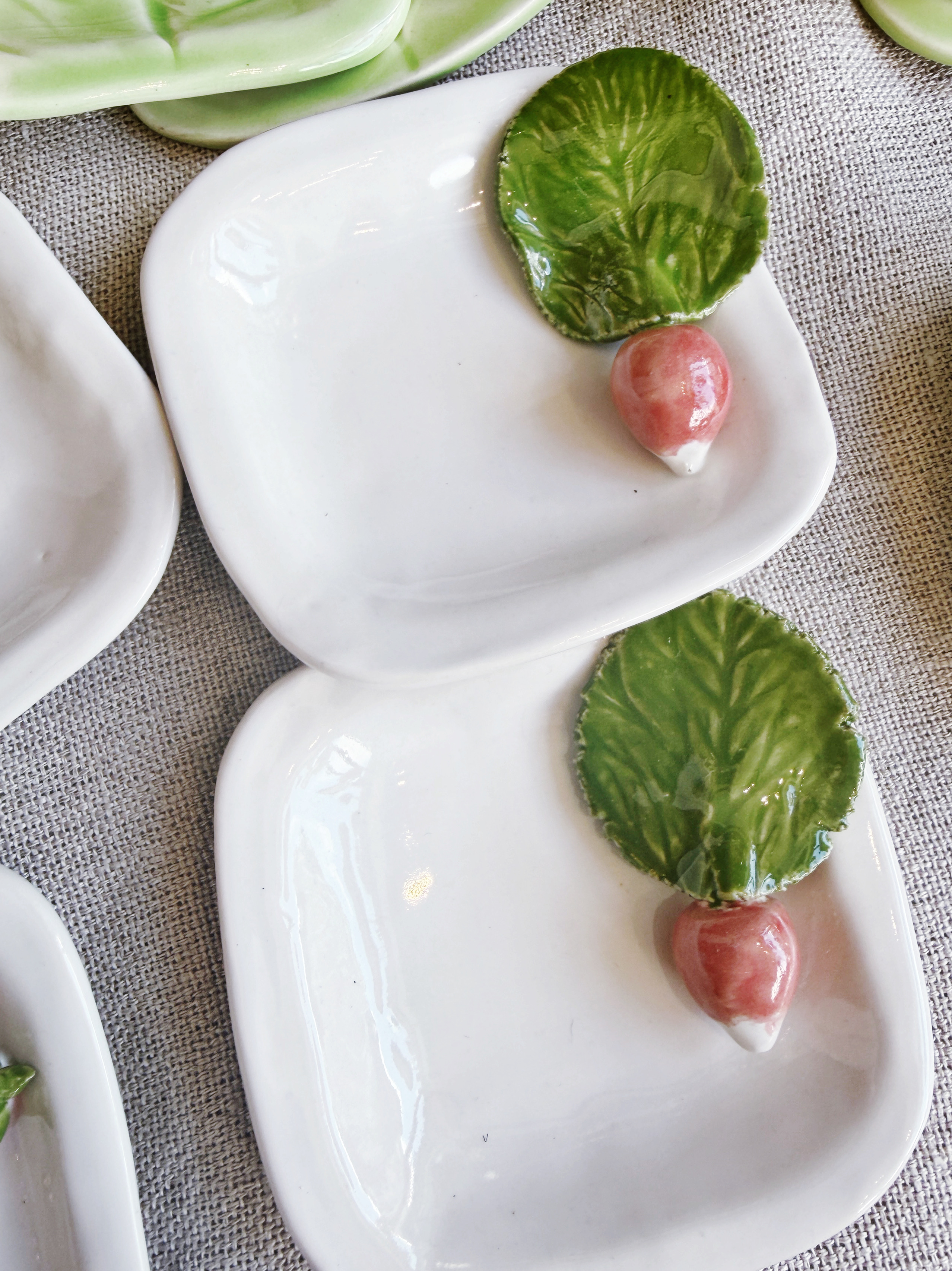 White Ceramic Radish Dish