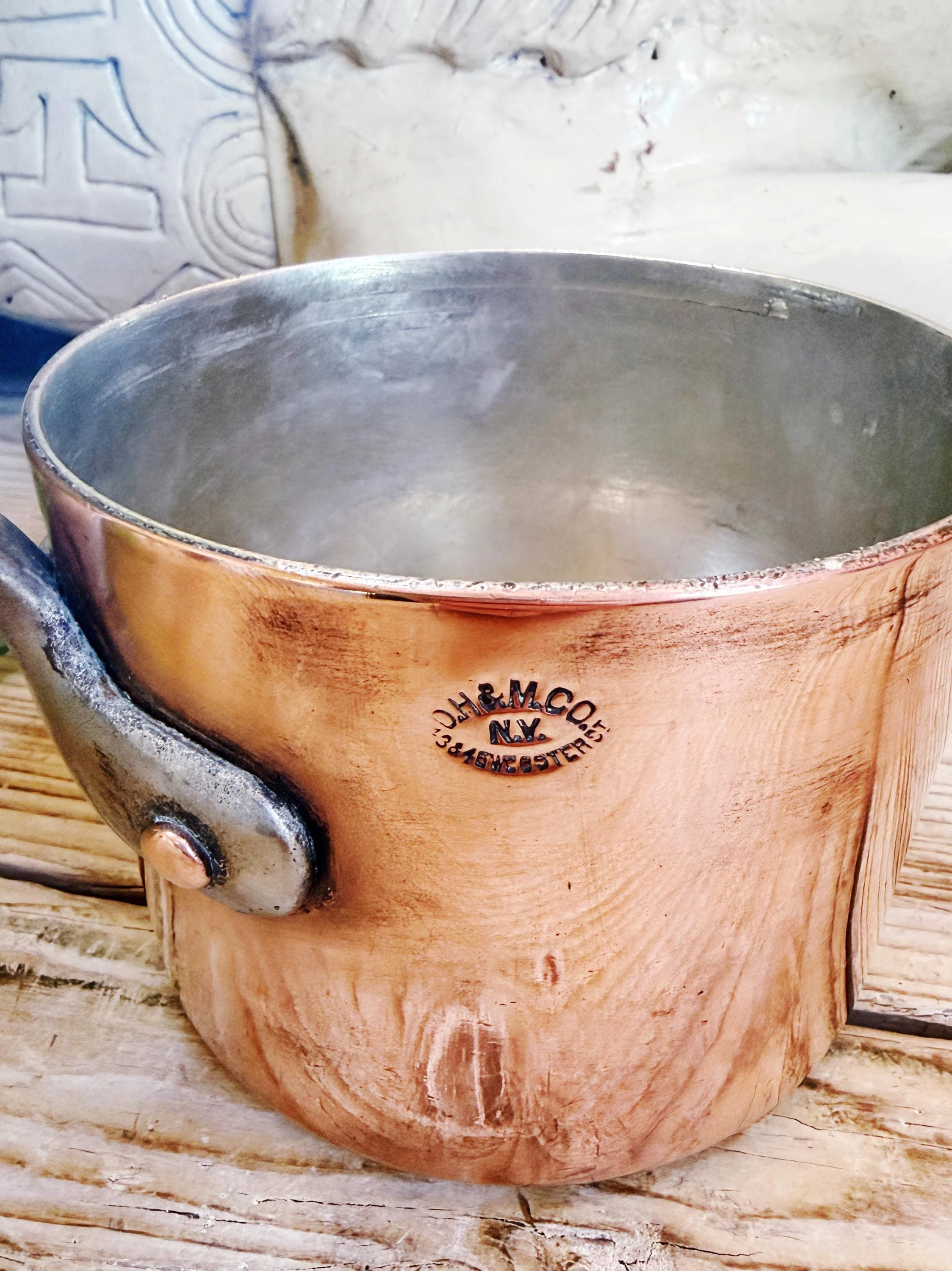 Petite Antique Copper Pot by Duparquet NYC