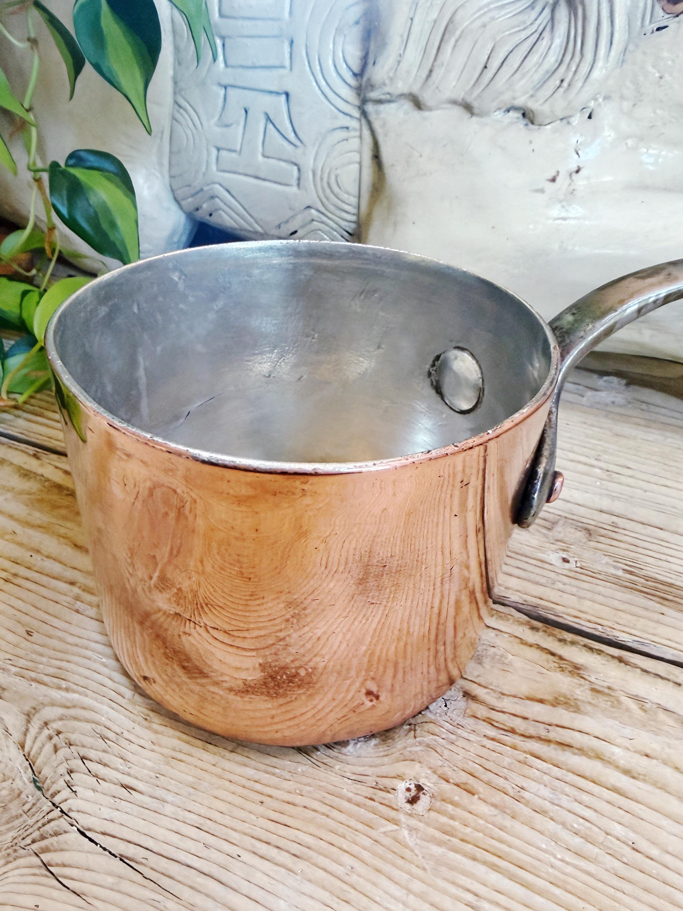 Petite Antique Copper Pot by Duparquet NYC