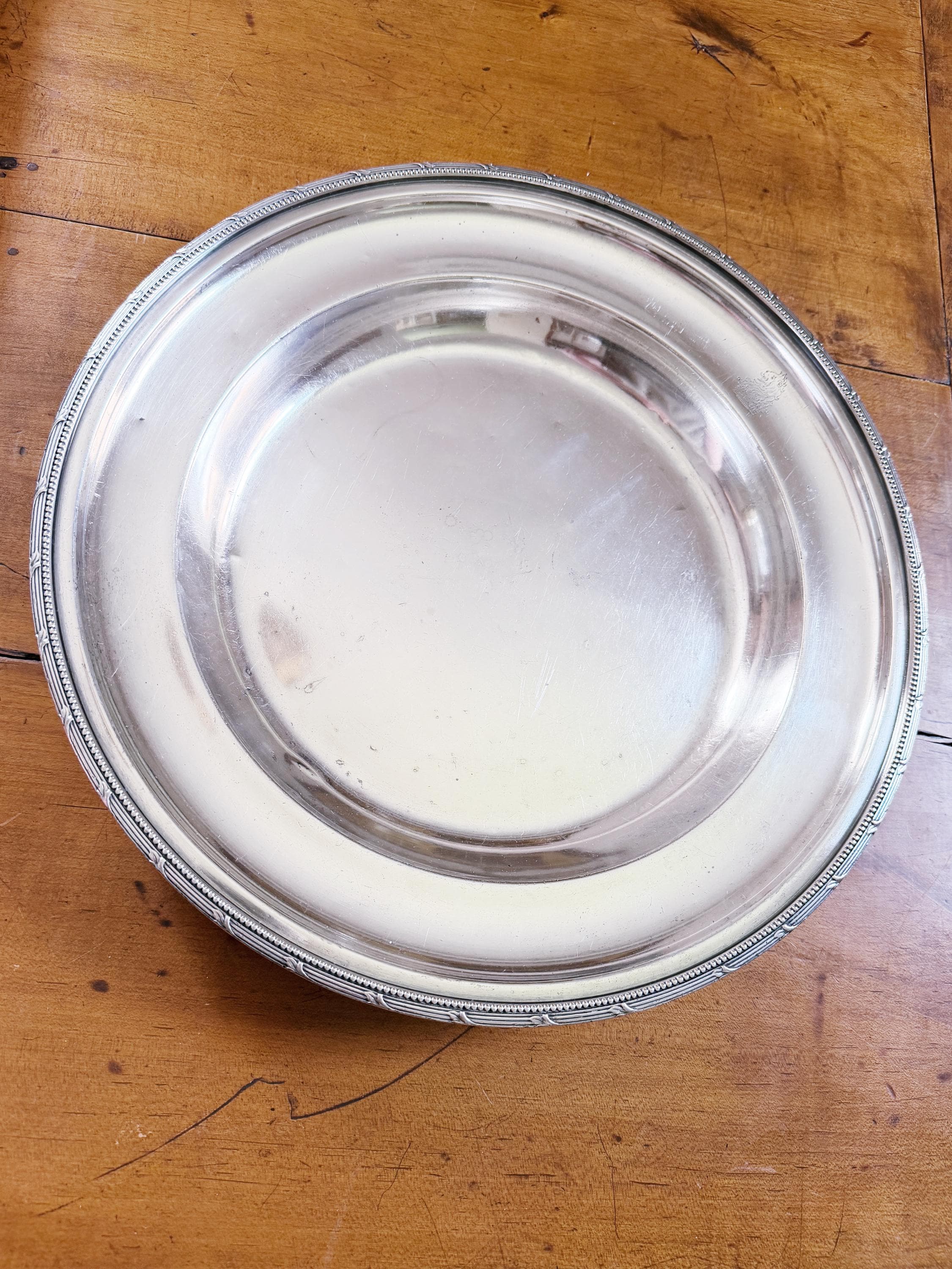 Antique Silver Plated Oyster Serving Tray from The Ritz Carlton Hotel NYC