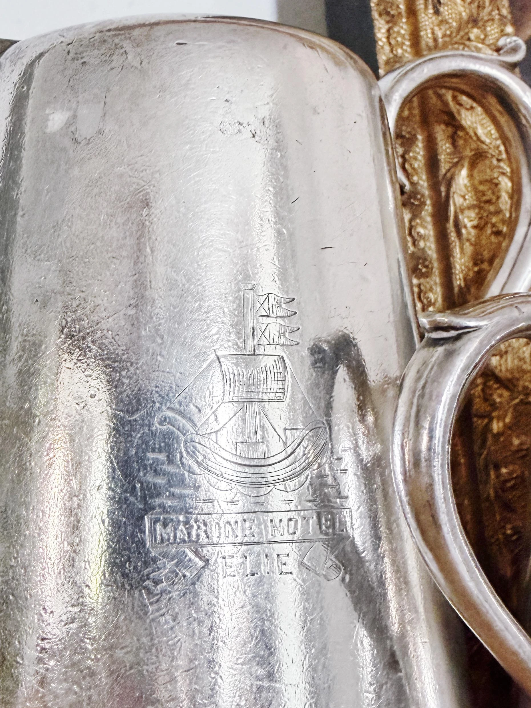 1905 Silver Plated Cream & Sugar from Marine Hotel in Elie Scotland