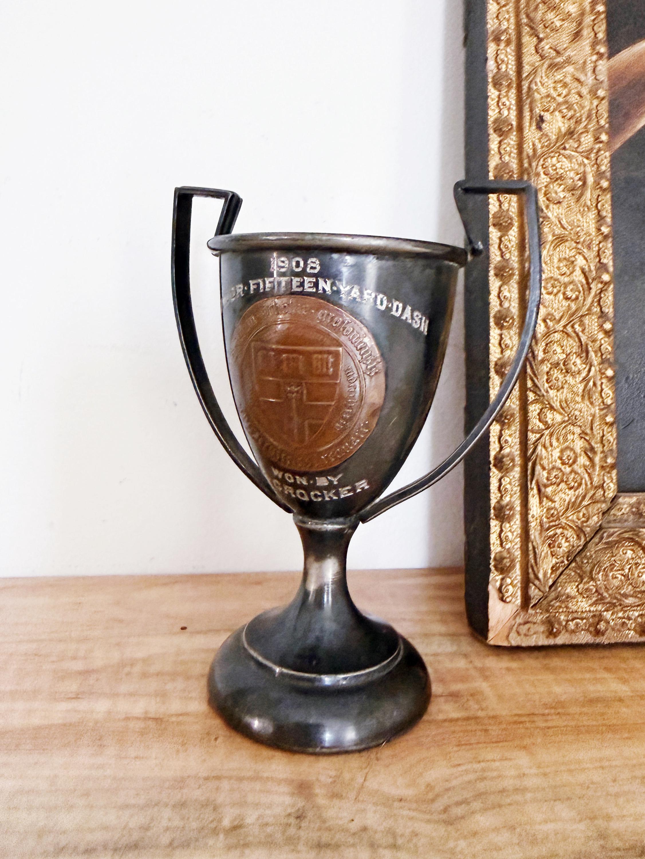 Petite 1908 Silver Plated 15 Yard Dash Trophy
