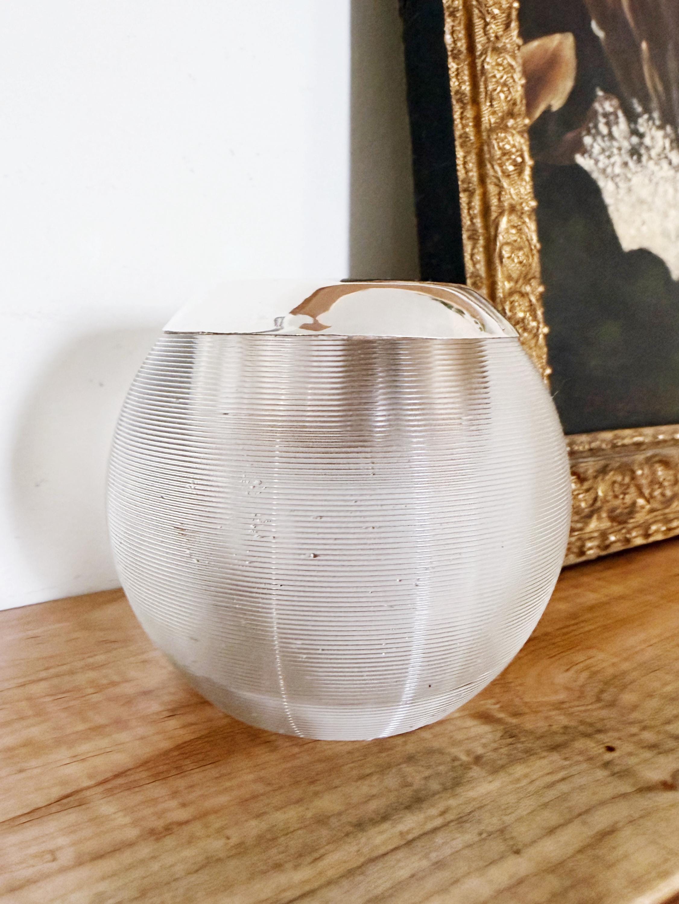 Big Antique English Glass and Sterling Match Striker