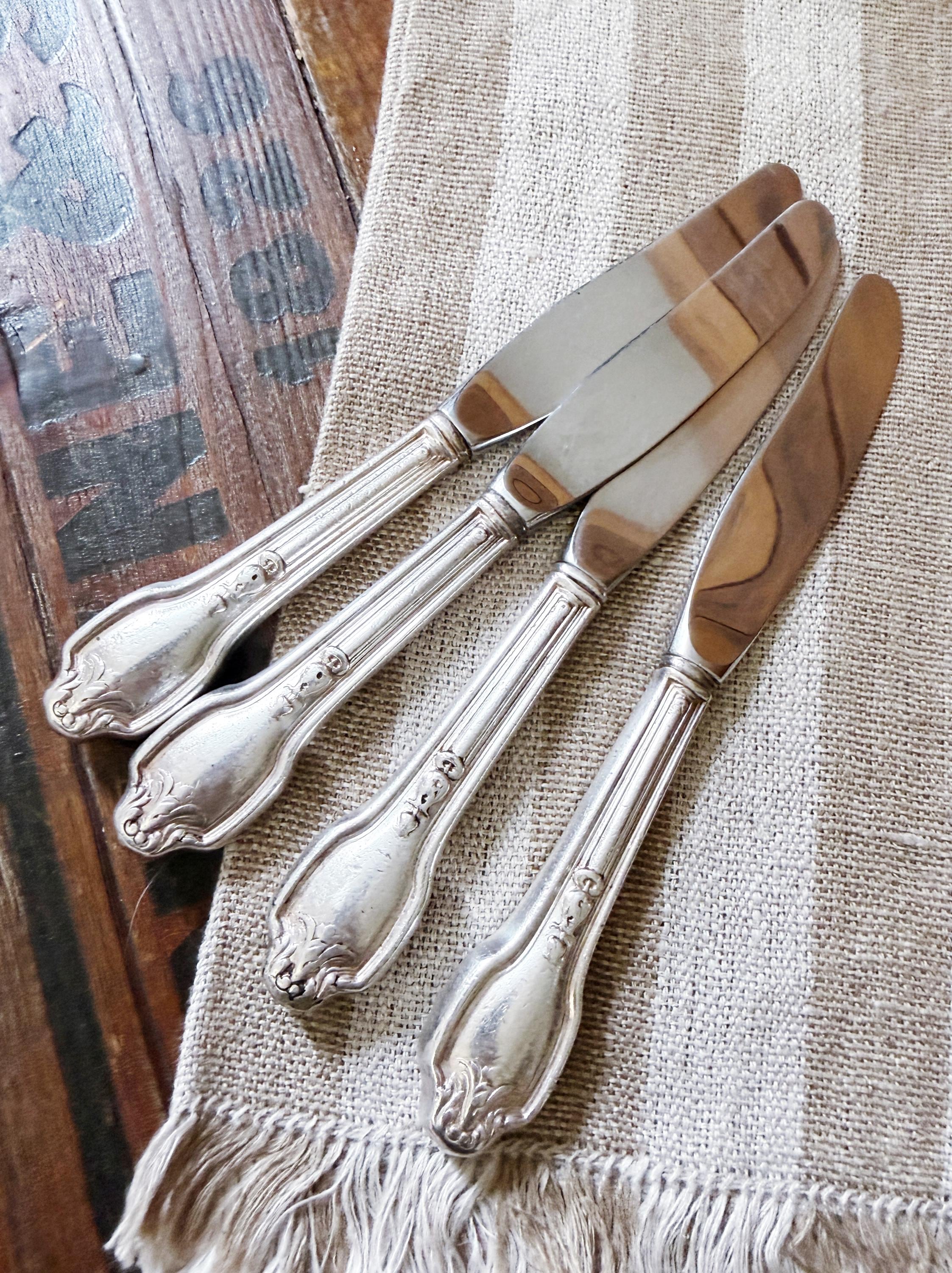 Set of 4 Silver Plated Butter Knives from The Plaza Hotel NYC