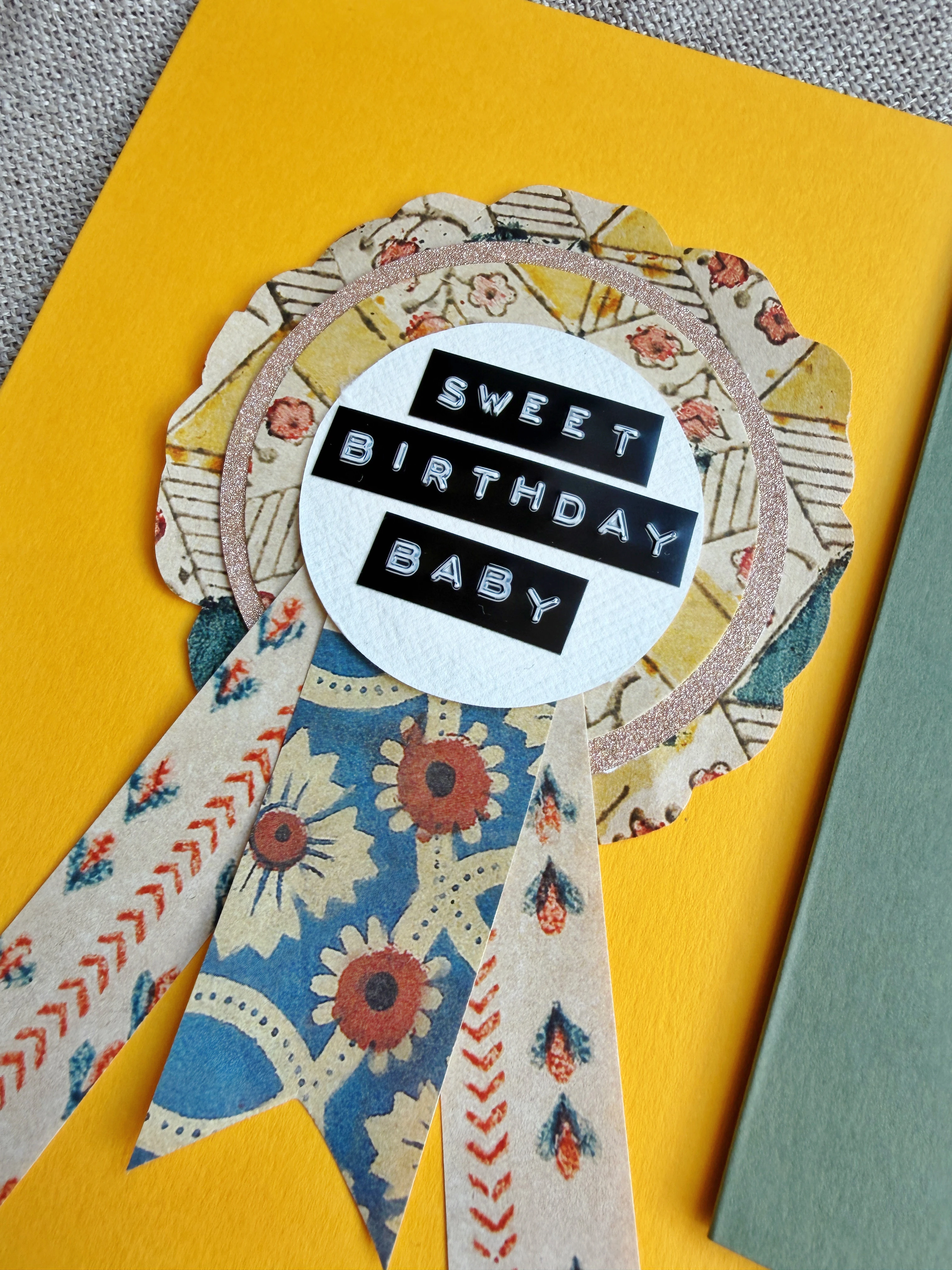 Sweet Birthday Baby Prize Ribbon Card