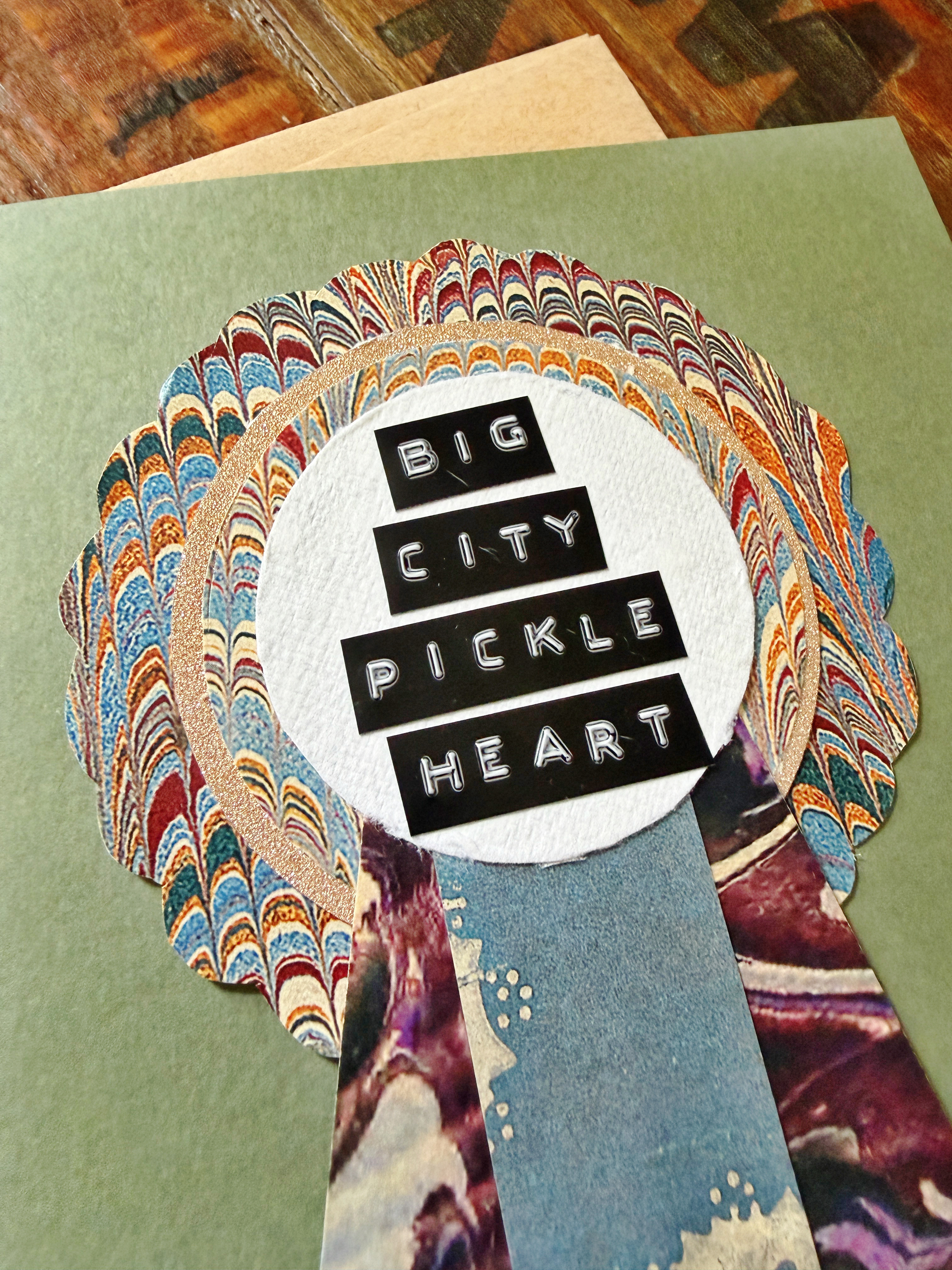 Big City Pickle Heart Prize Ribbon Card