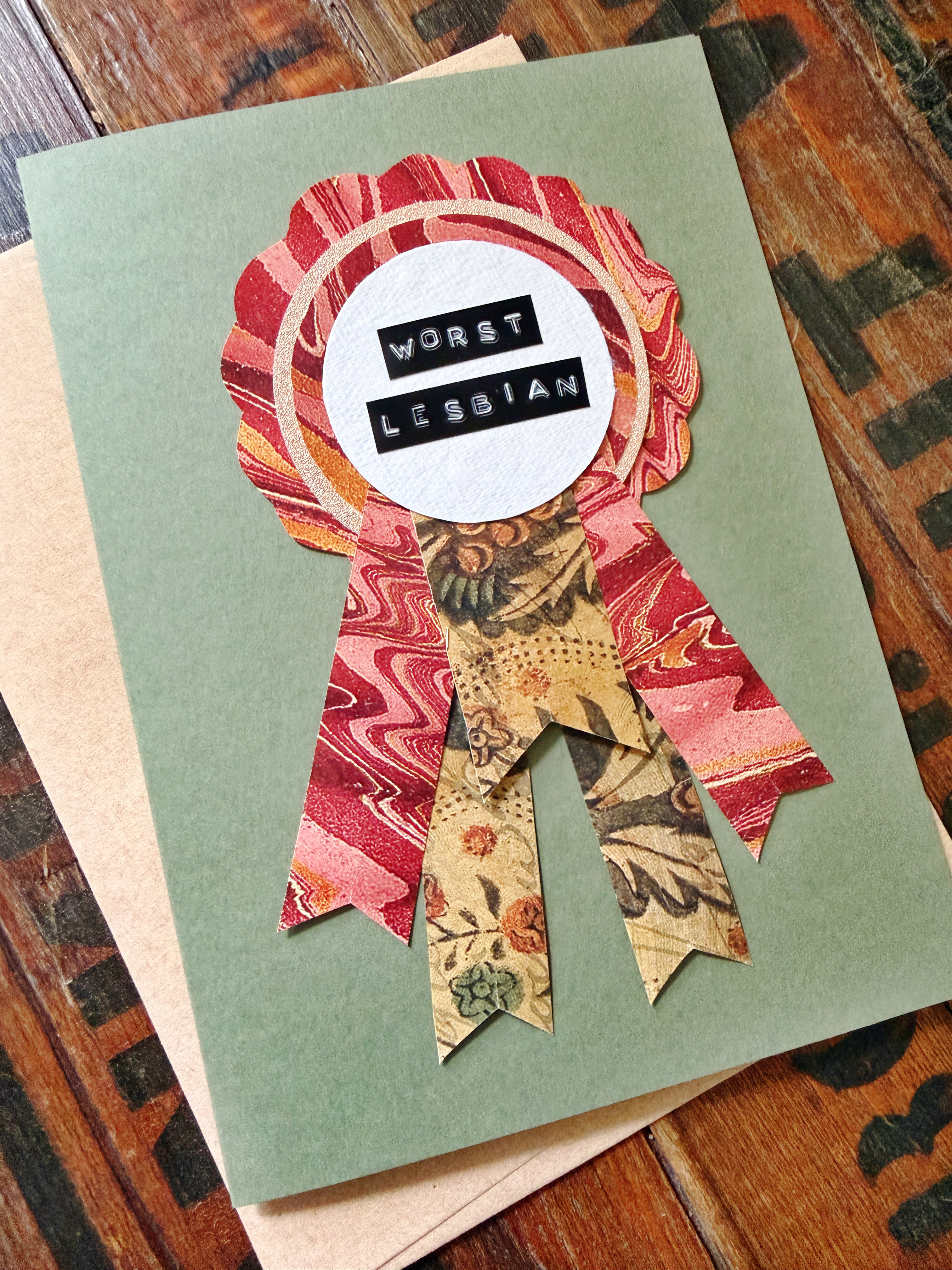 Worst Lesbian Prize Ribbon Card
