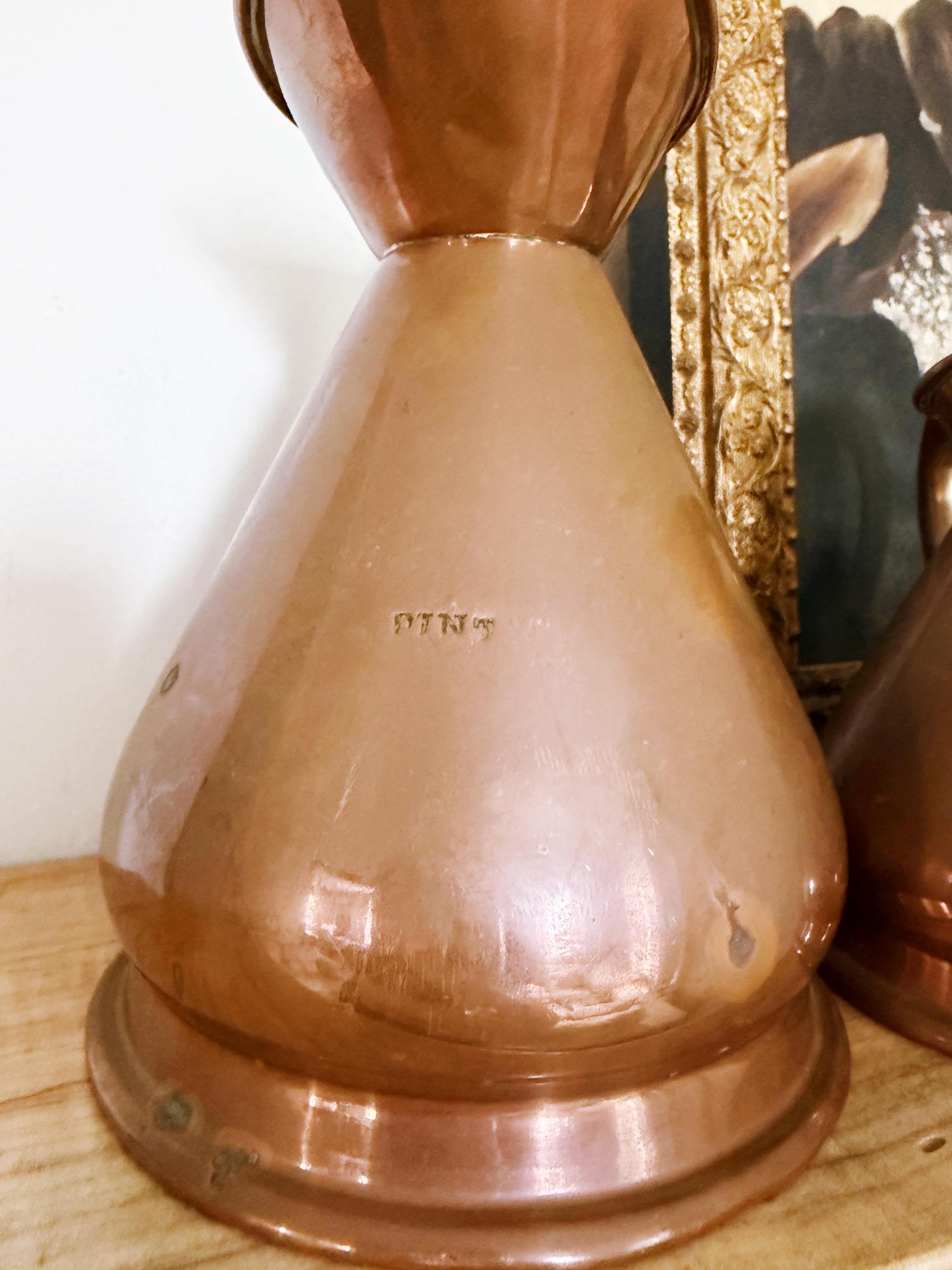 Set of 3 Antique English Copper Haystack Measures