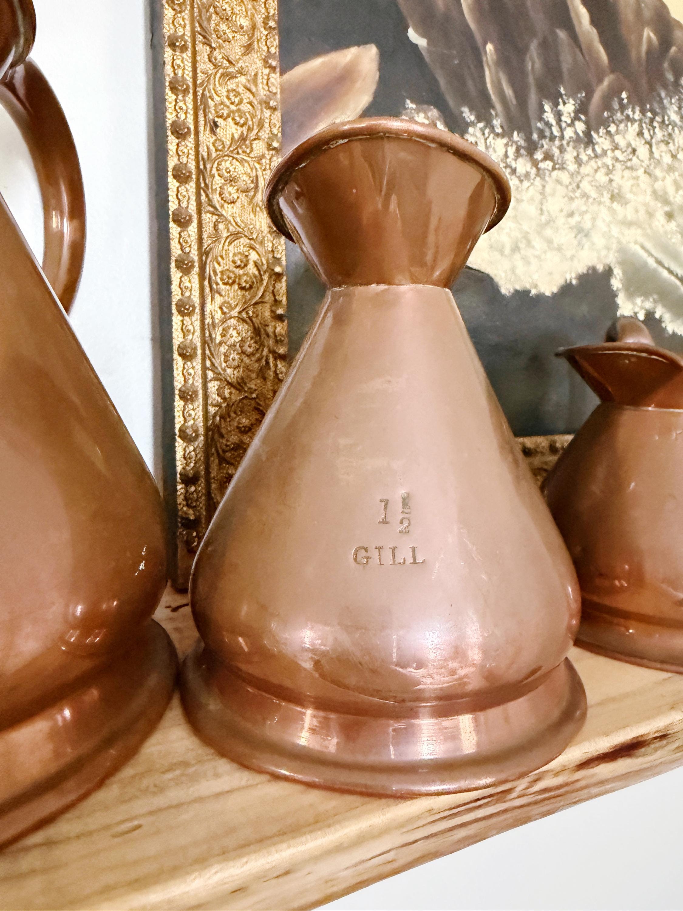 Set of 3 Antique English Copper Haystack Measures