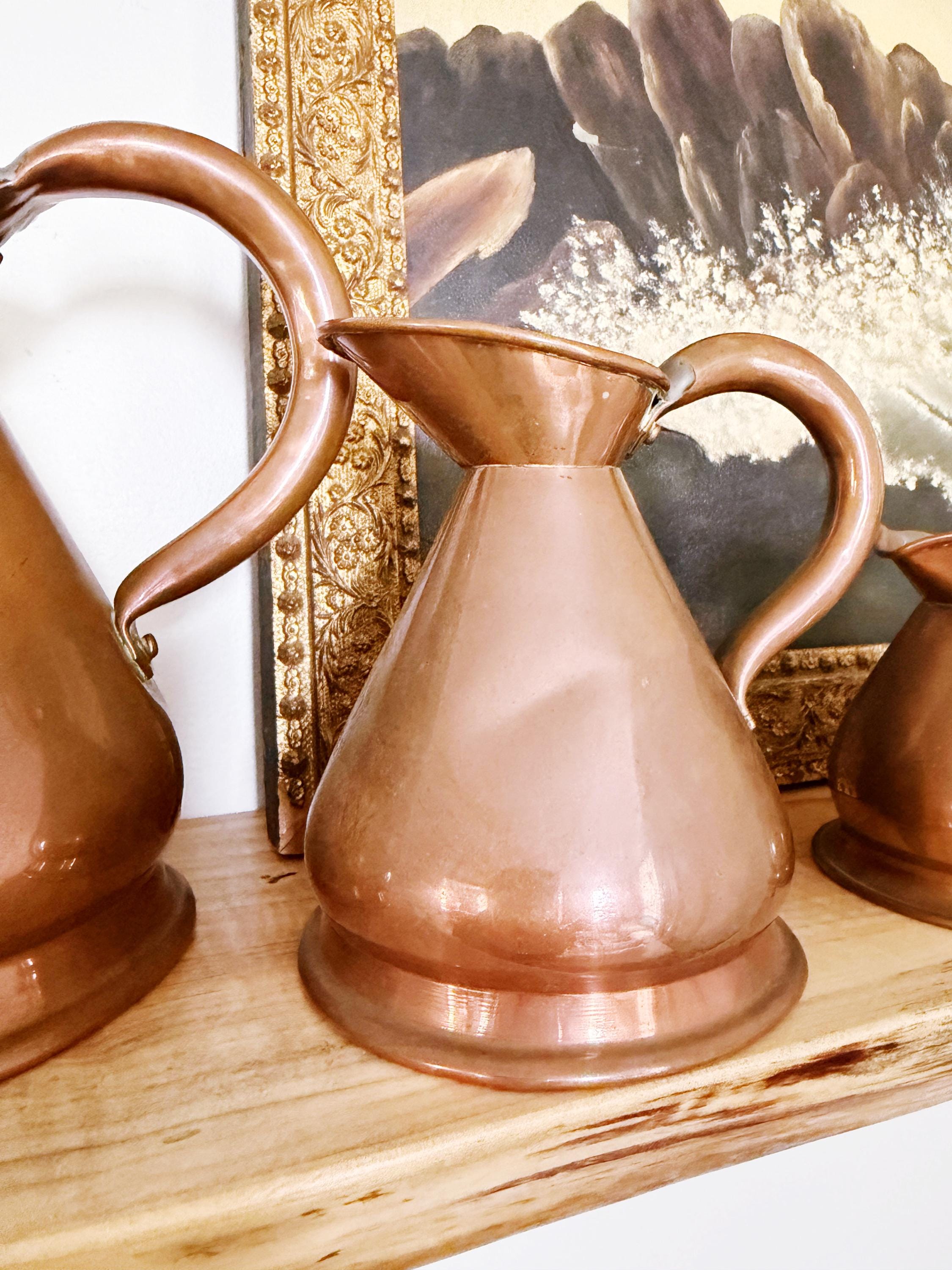Set of 3 Antique English Copper Haystack Measures